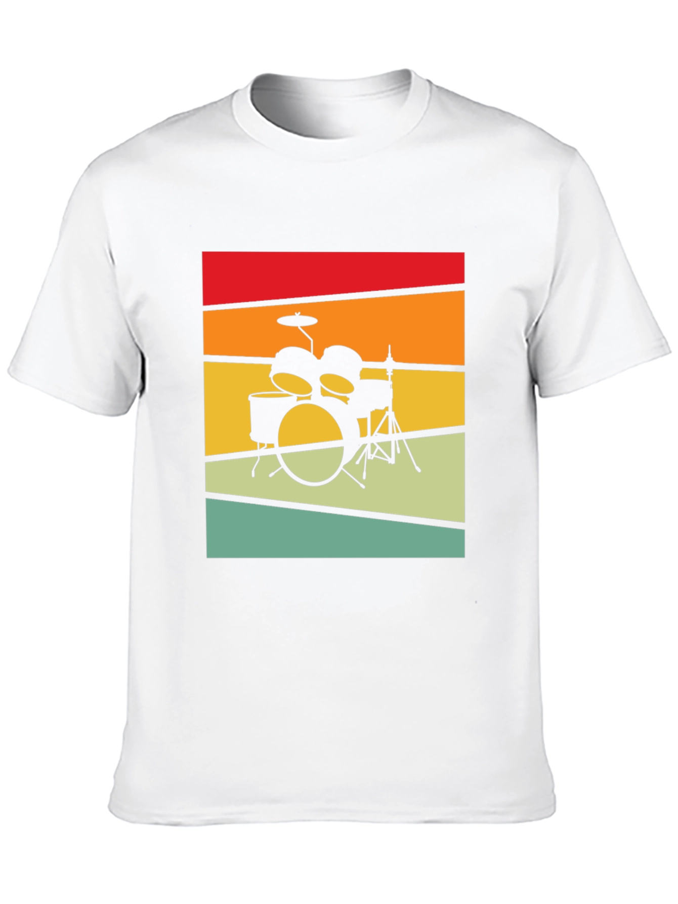 Black Retro Drum Set Graphic T-Shirt - Vintage Style Tee view 10