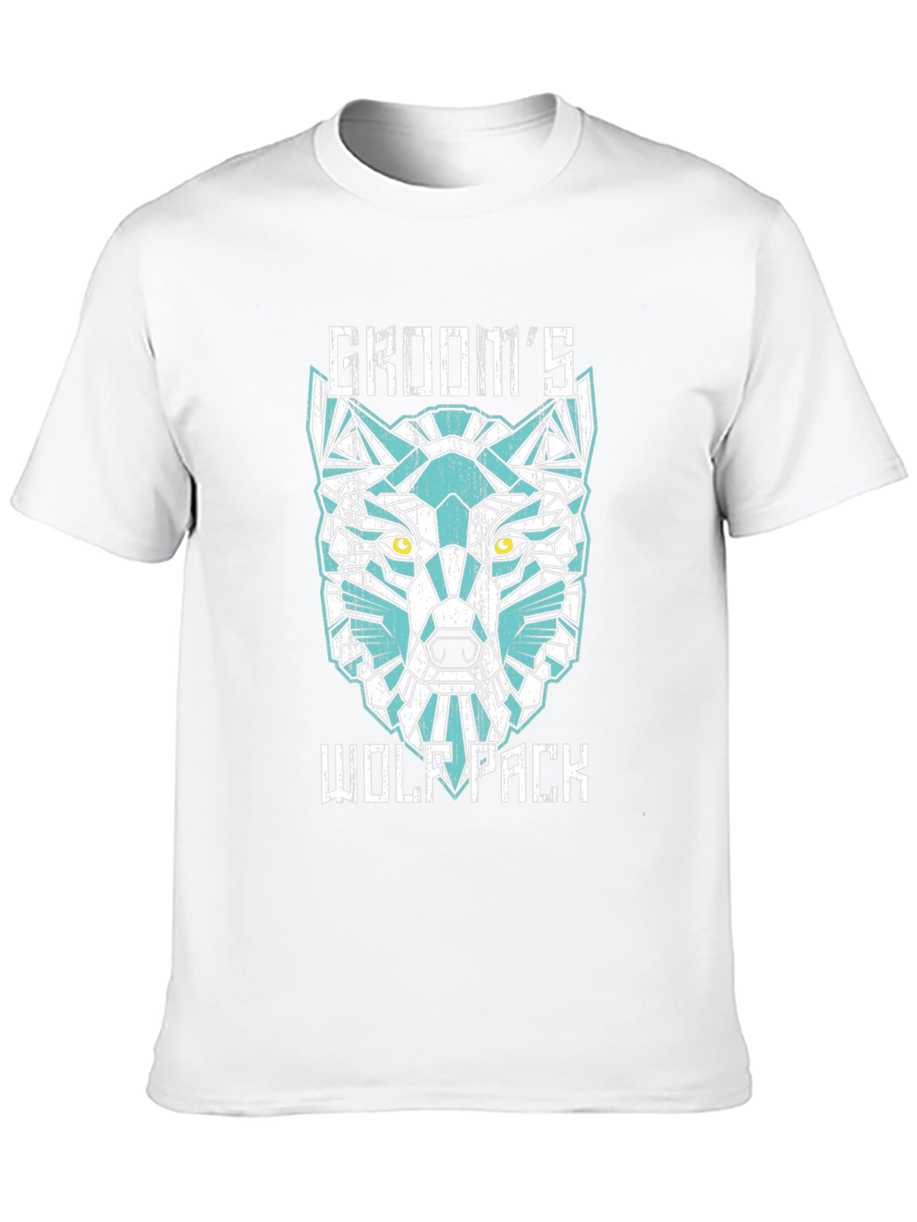 Black Groom's Wolf Pack Graphic Tee - Modern Geometric Design view 10