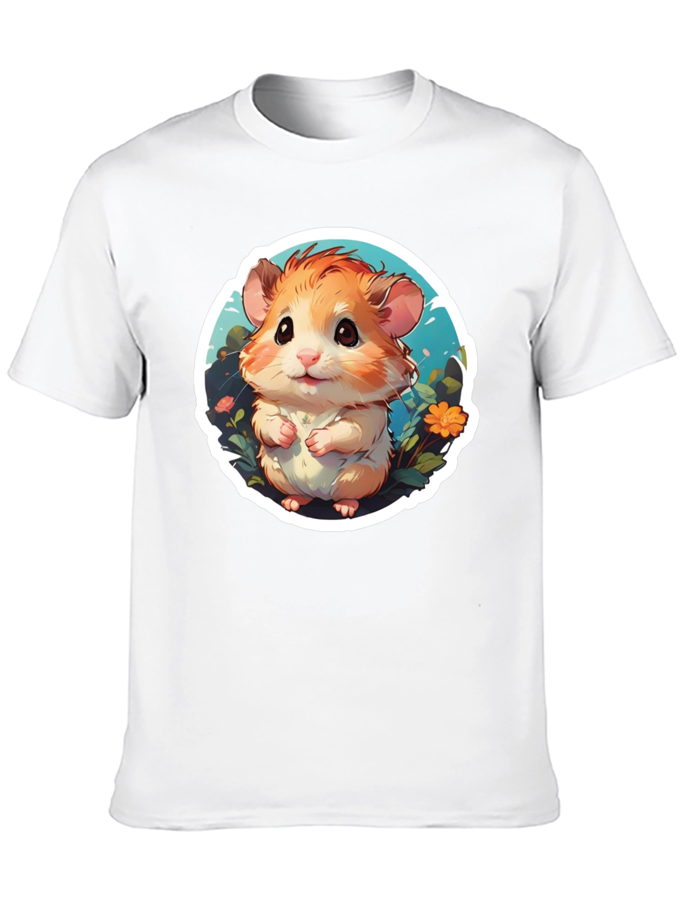 Black Cute Hamster Graphic Tee - Black Cotton Blend view 10