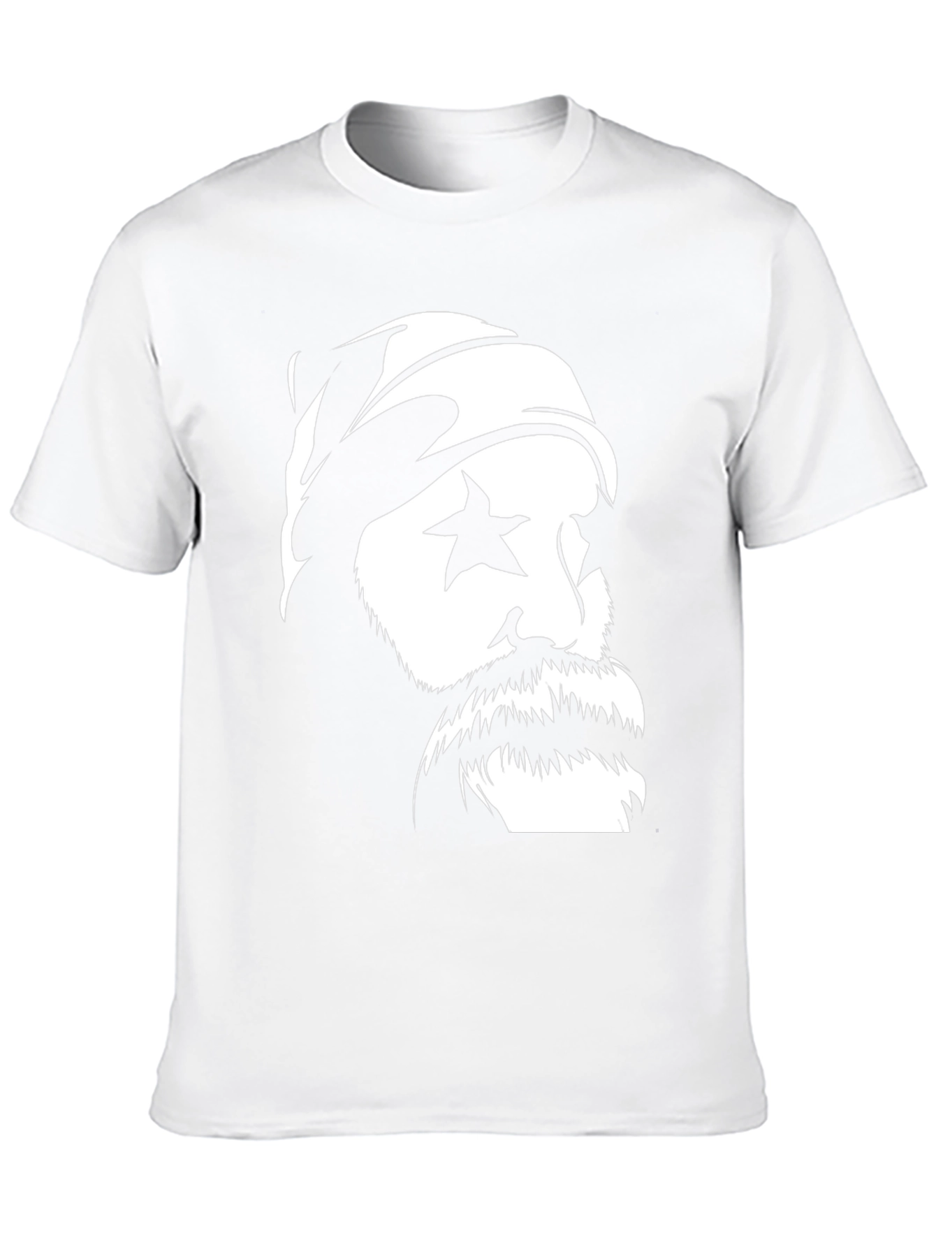 Black Cool Graphic Tee: Star Eyed Bearded Man view 10