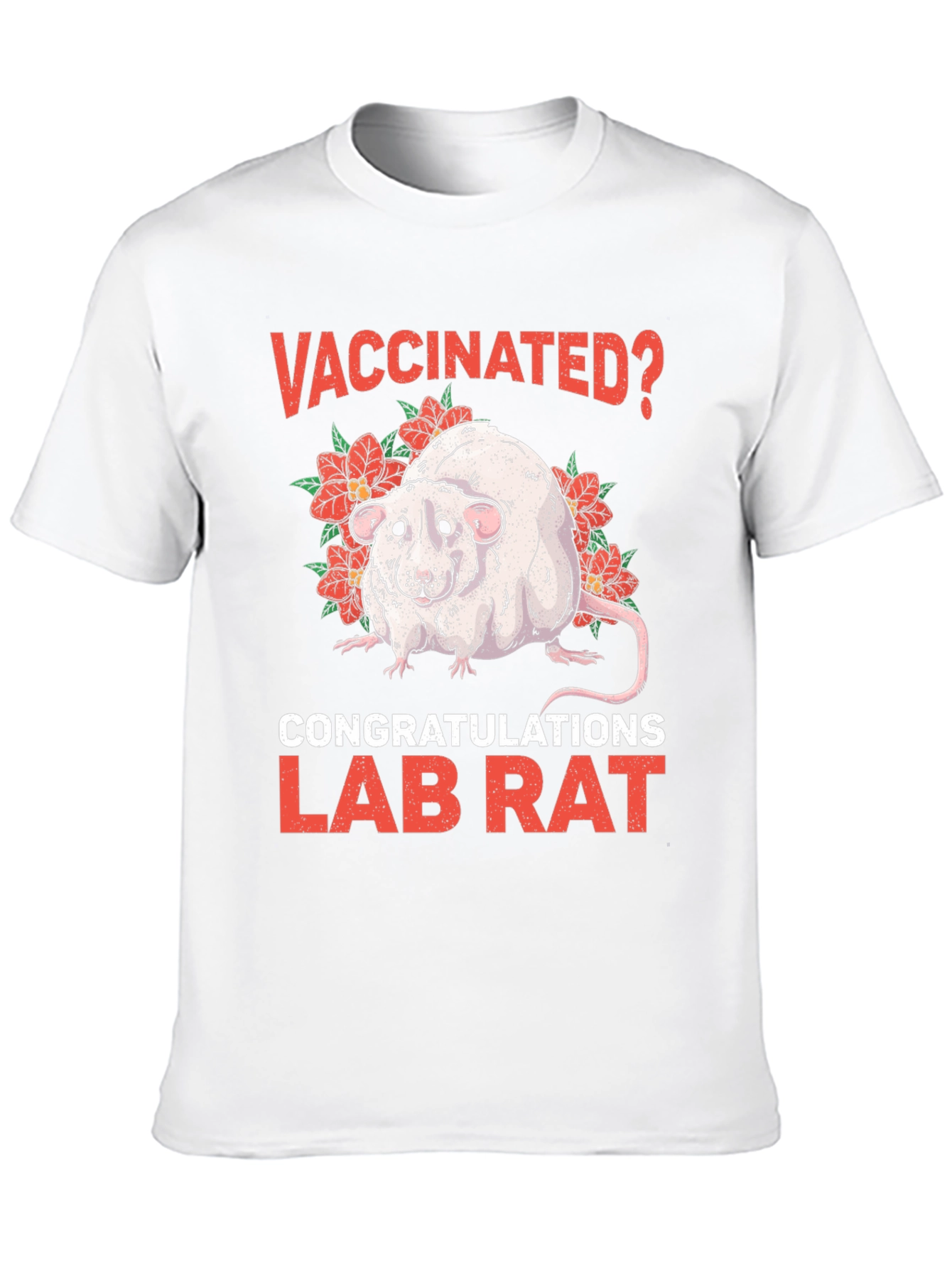 Black Vaccinated Lab Rat Graphic T-Shirt view 10