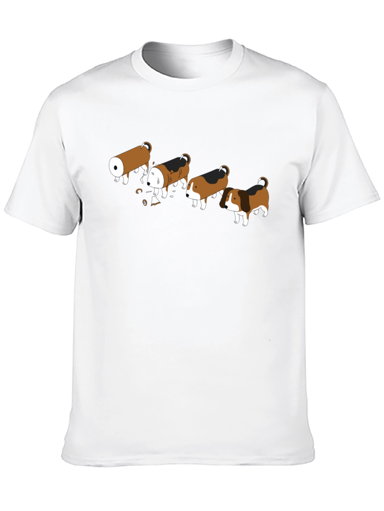 Black Cartoon Dog Transformation T-Shirt - Black view 10