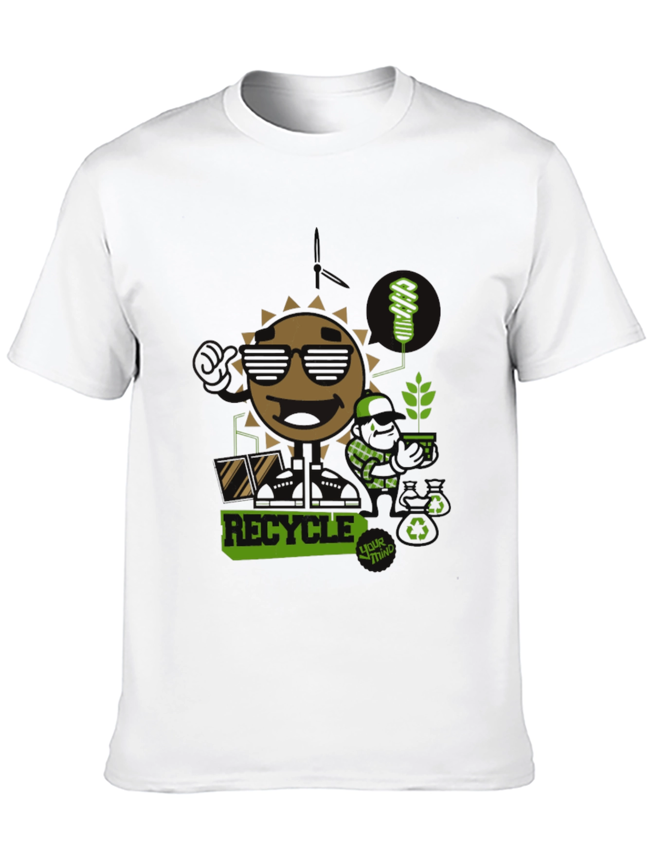 Black Eco-Friendly Recycle Graphic T-Shirt - Black view 10