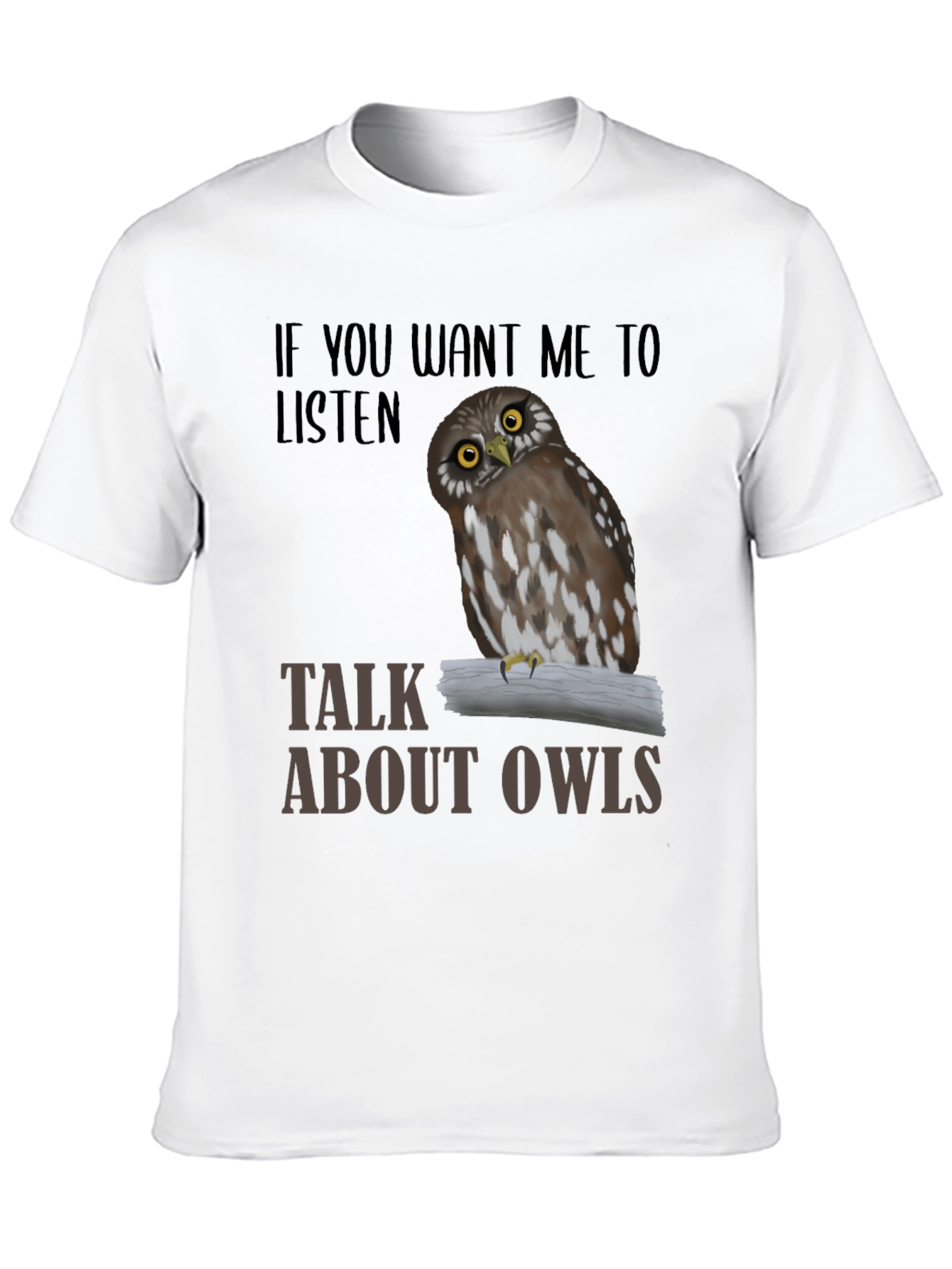 Black Talk About Owls T-Shirt, Funny Owl Lover Tee view 10