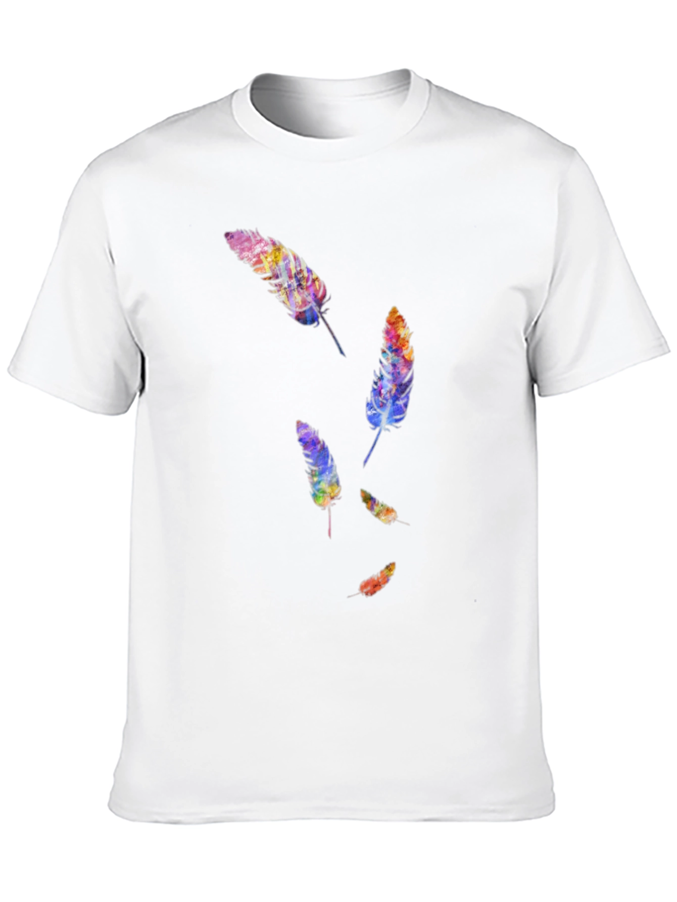 Black Feather Print Black T-Shirt view 10