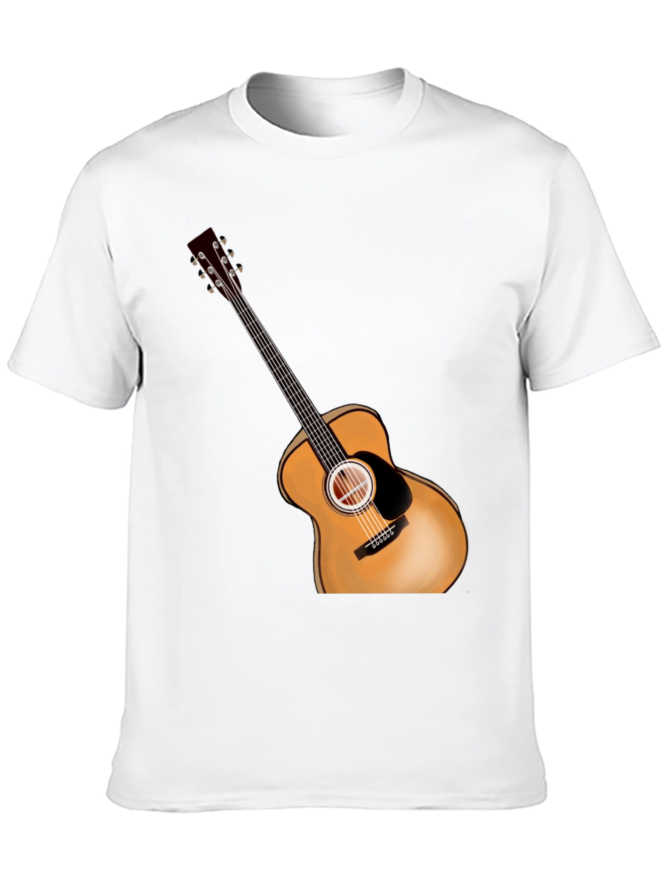 Black Acoustic Guitar Graphic Black Tee view 10