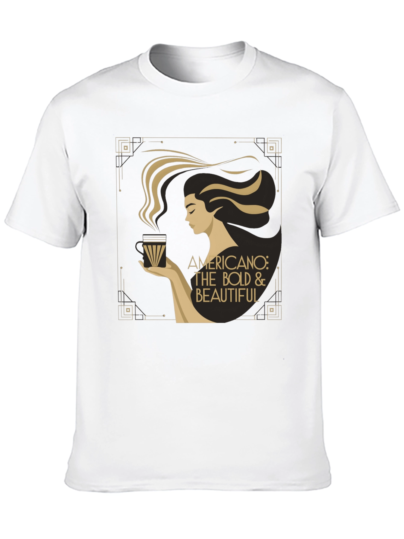 Black Bold & Beautiful Americano Coffee Graphic T-Shirt view 10