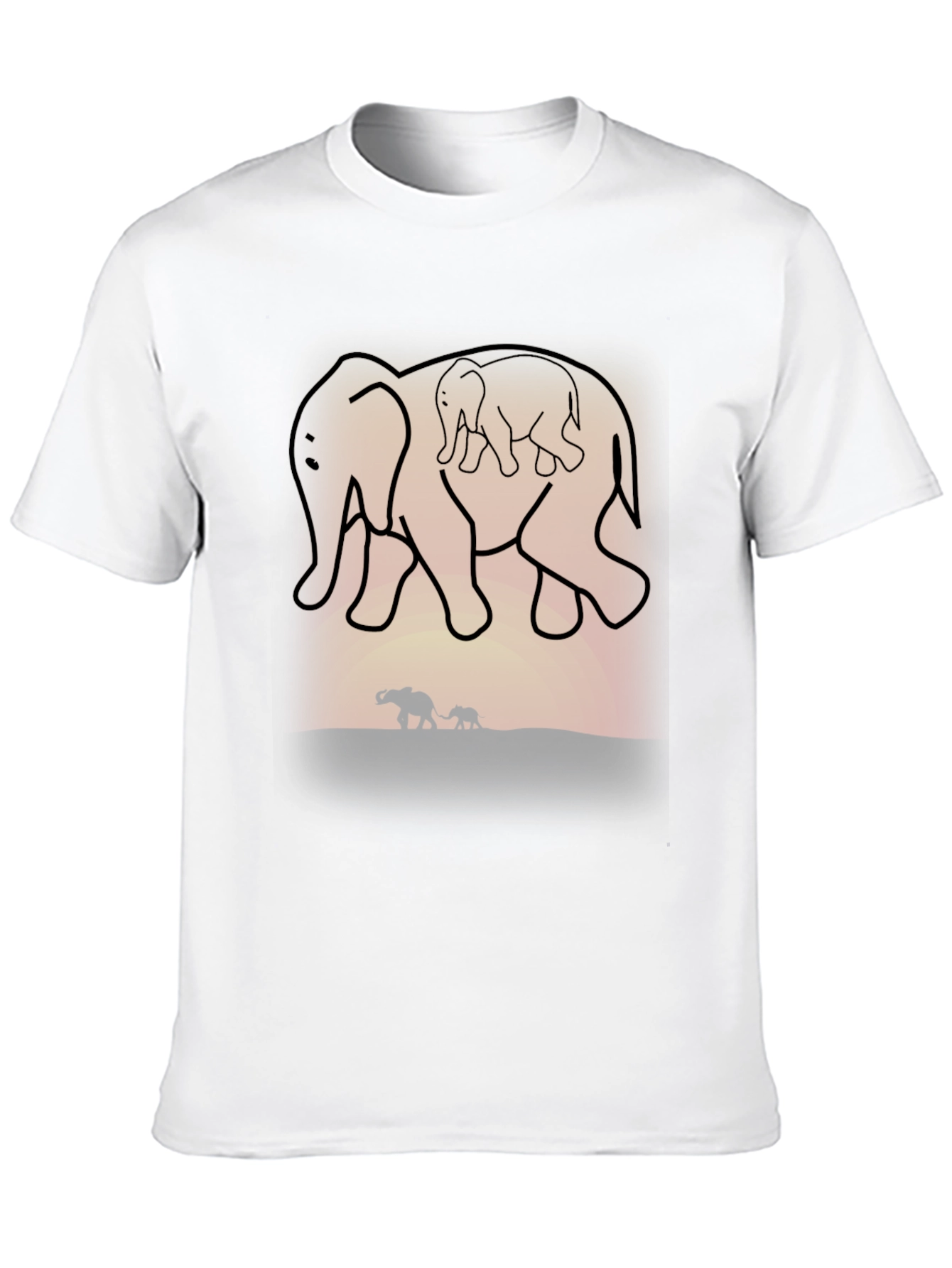 Black Elephant Family Graphic Tee view 10
