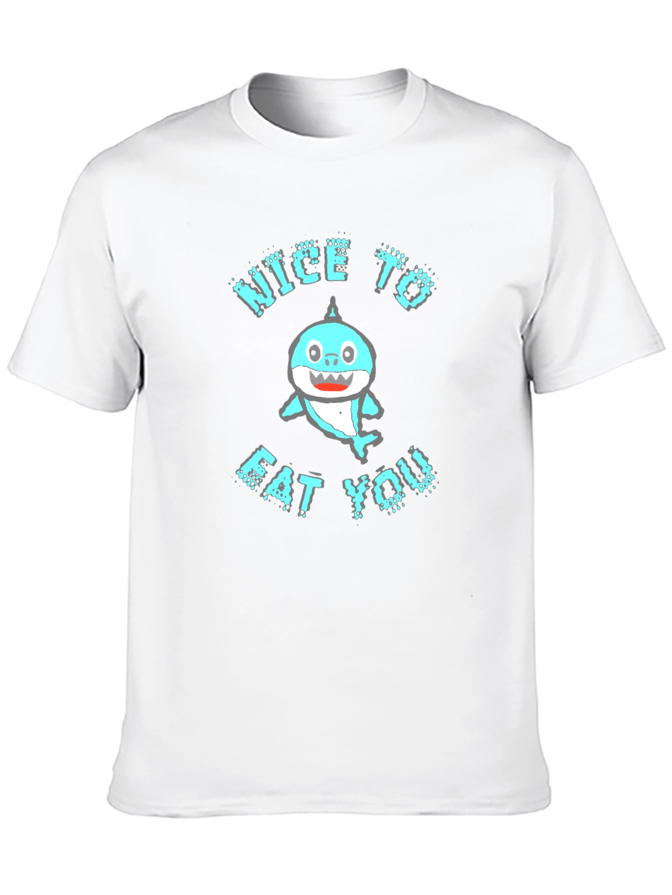Black Funny Shark 'Nice to Eat You' Graphic Tee view 10
