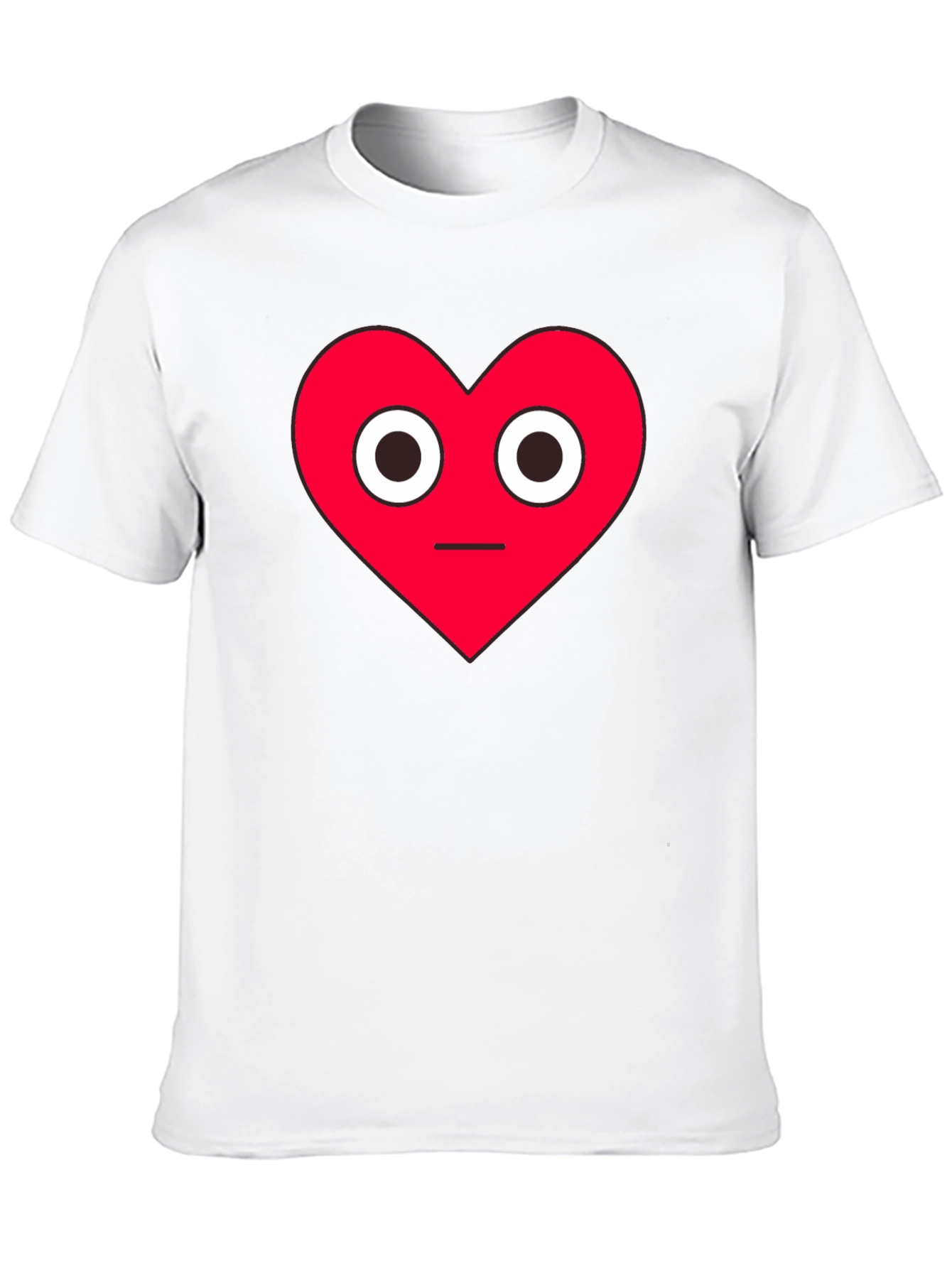 Black Red Heart Face Graphic Black T-Shirt view 10