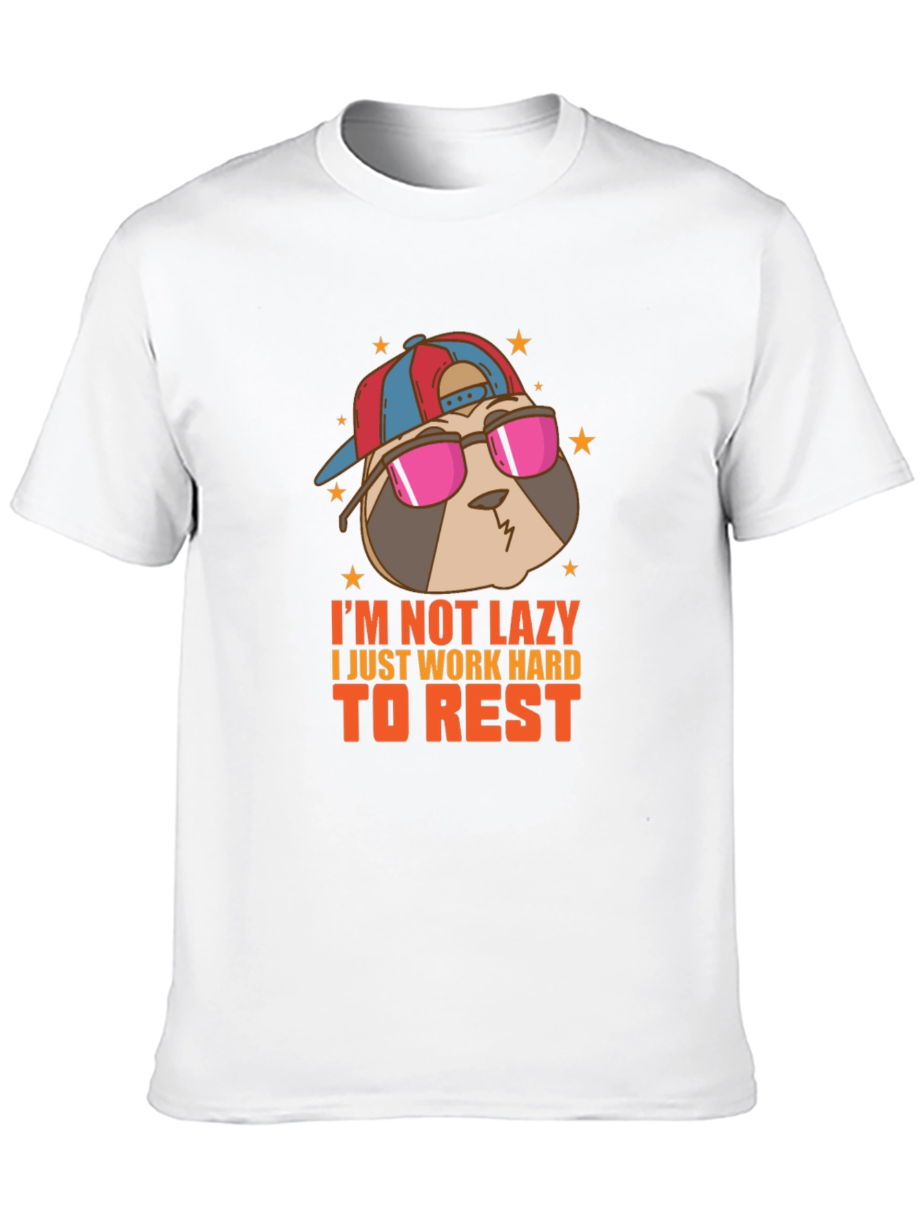Black Cool Sloth T-Shirt - I'm Not Lazy Design view 10