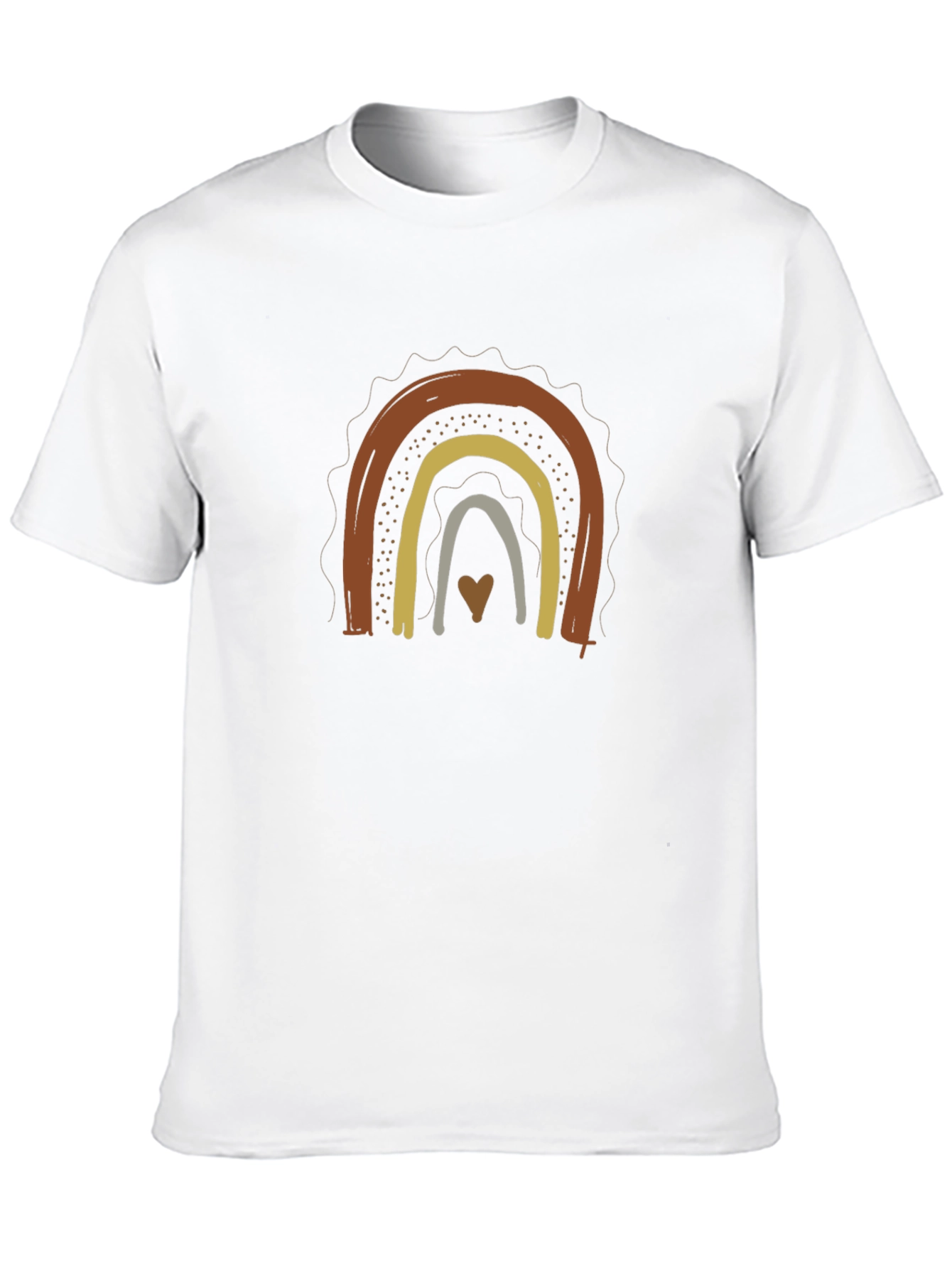 Black Boho Rainbow Heart Graphic Tee - Soft Cotton Blend view 10