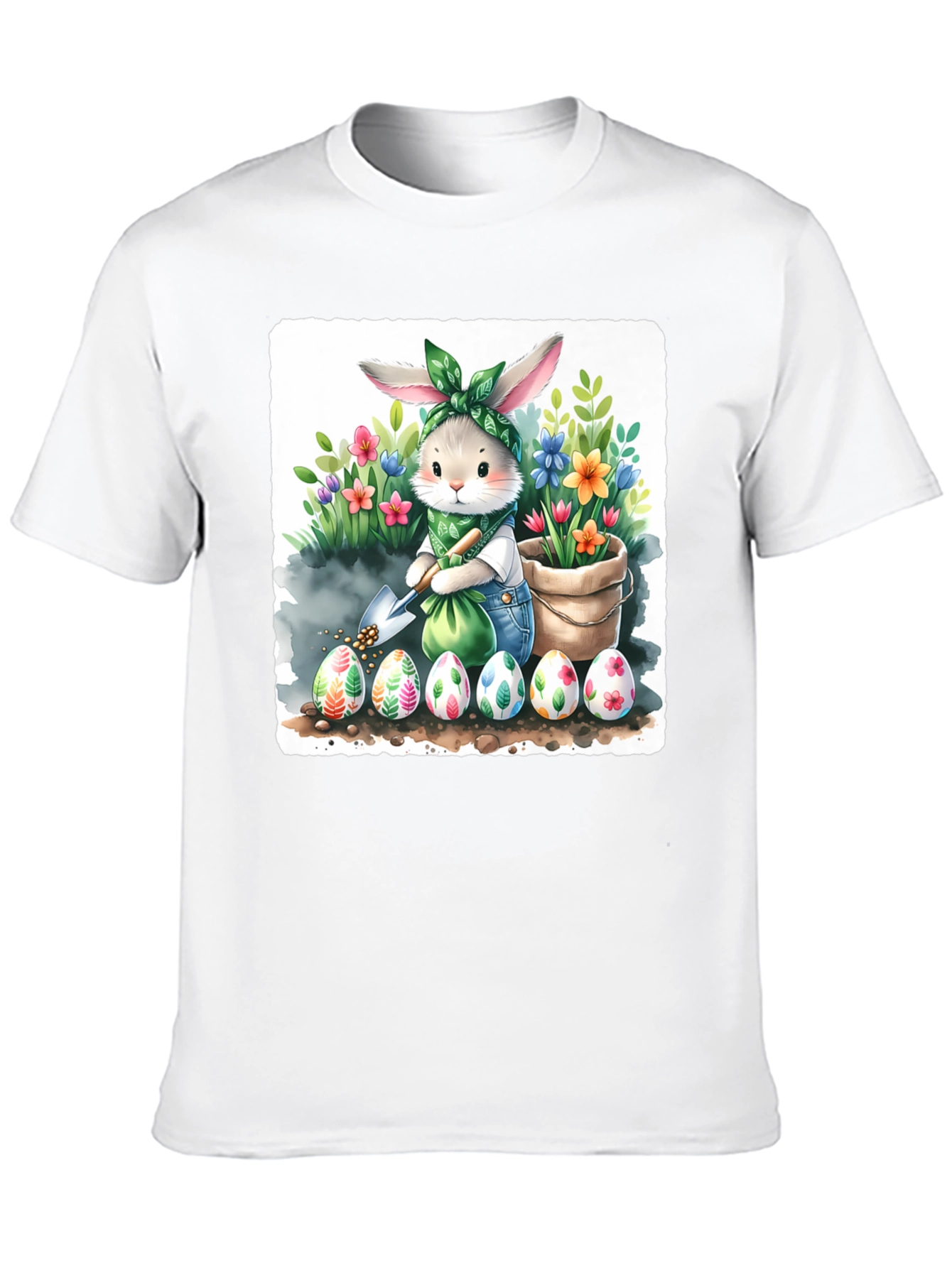 Black Easter Bunny Gardening T-Shirt view 10