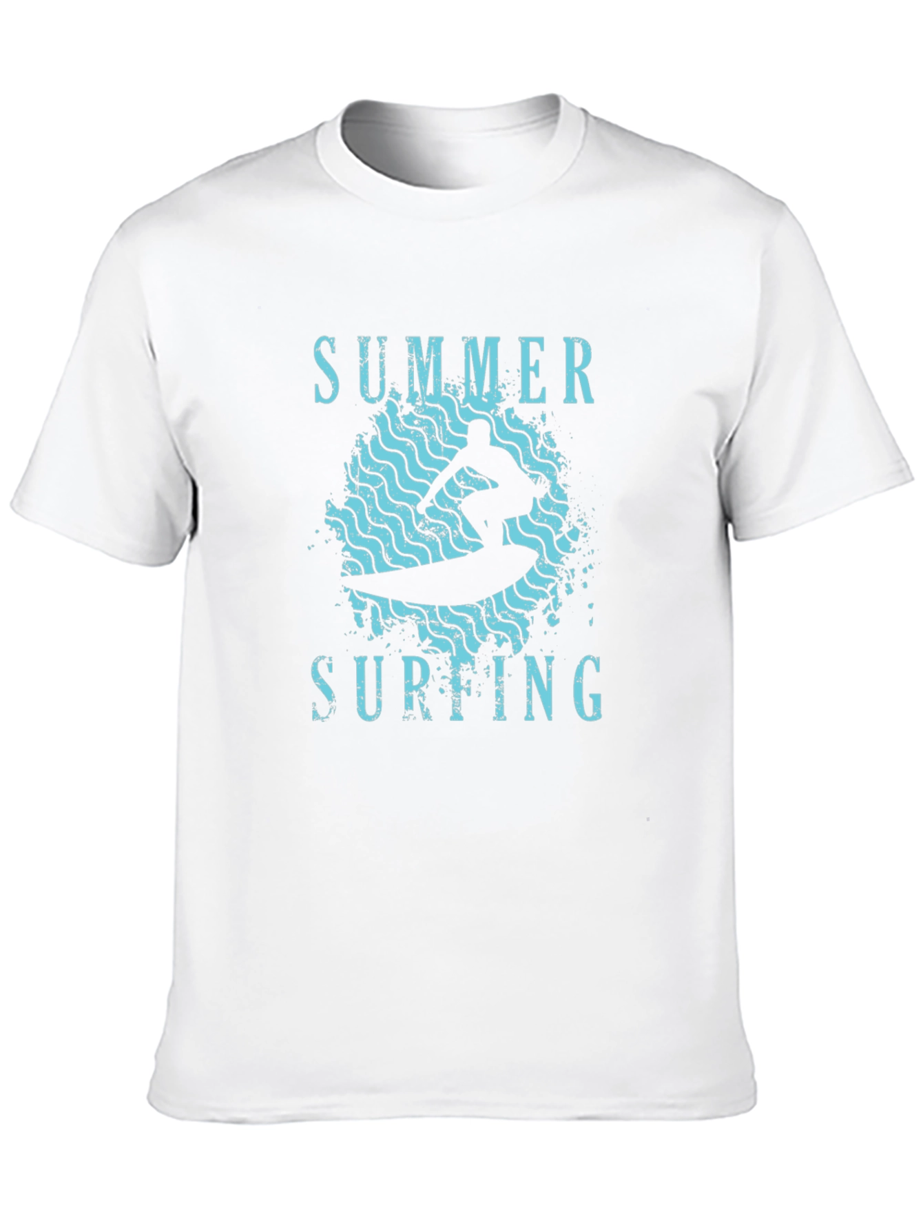 Black Summer Surfing Graphic Tee - Black Cotton T-Shirt view 10