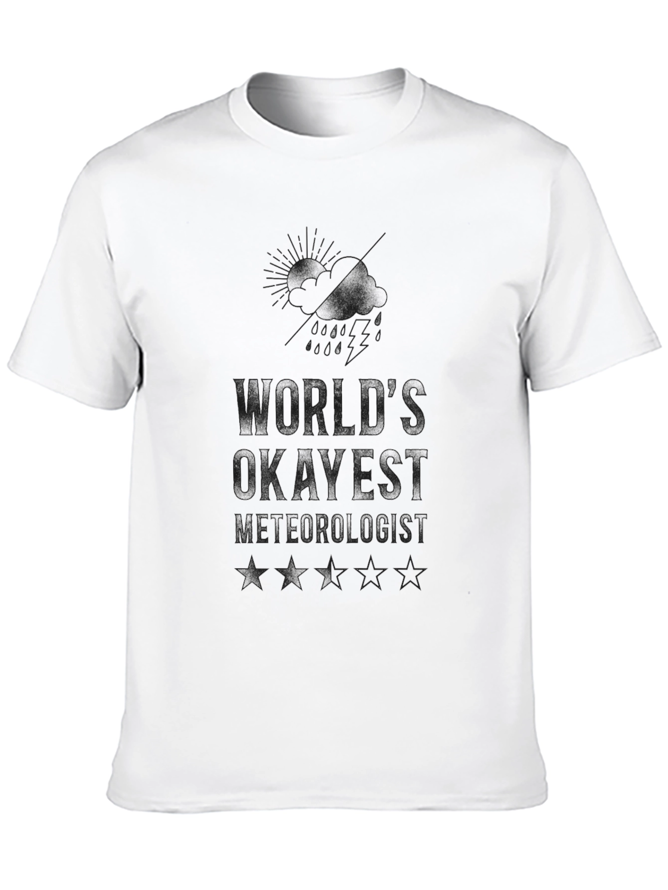 Black World's Okayest Meteorologist Black T-Shirt view 10