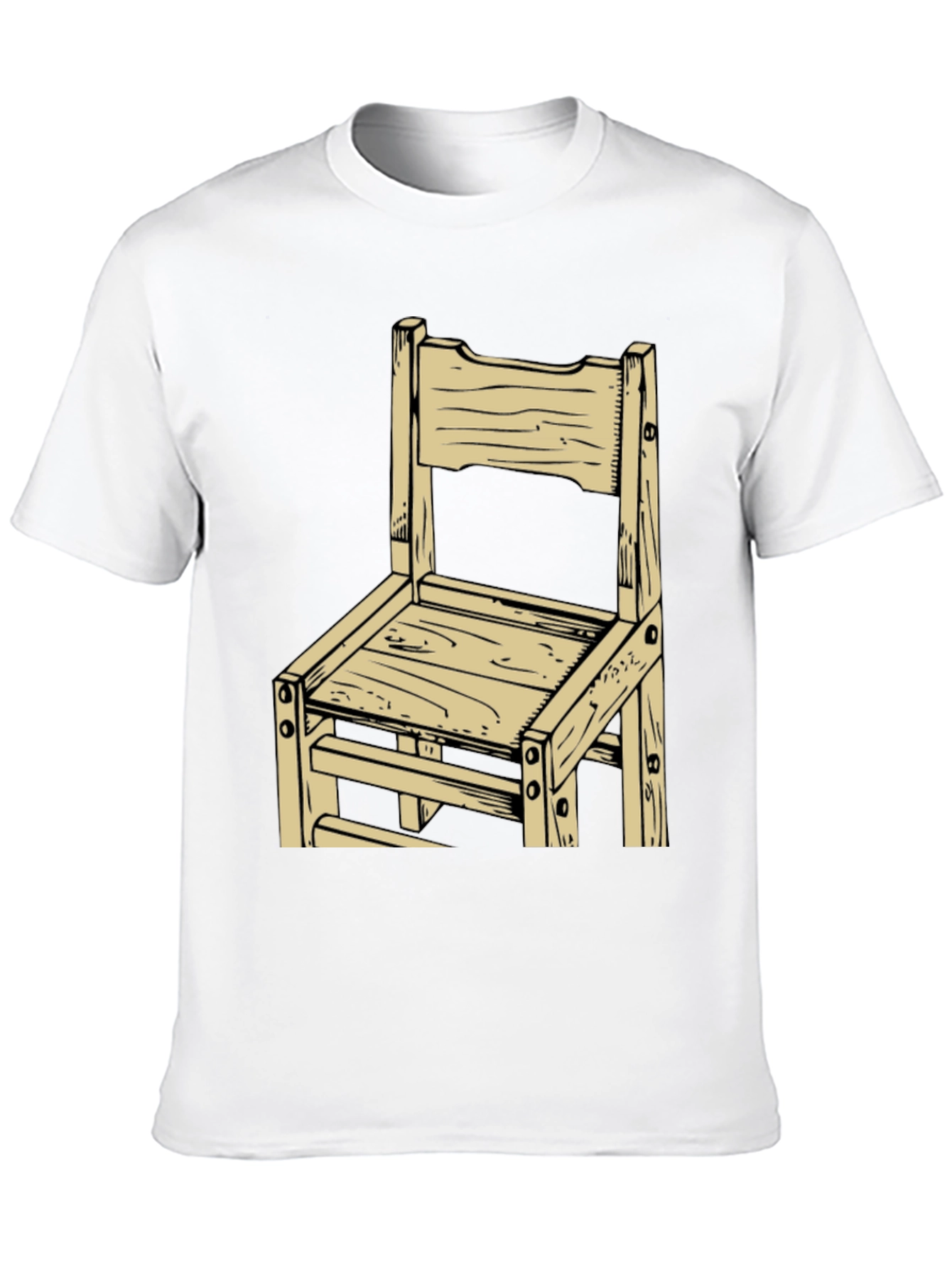 Rustic Wooden Chair Graphic Tee - Black - 10