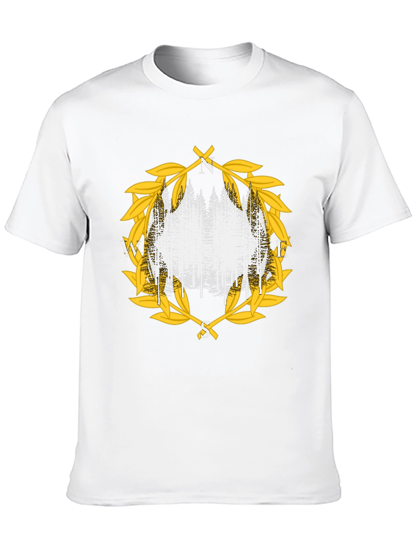 Black Compass Forest Tee - Stylish Nature Design view 10