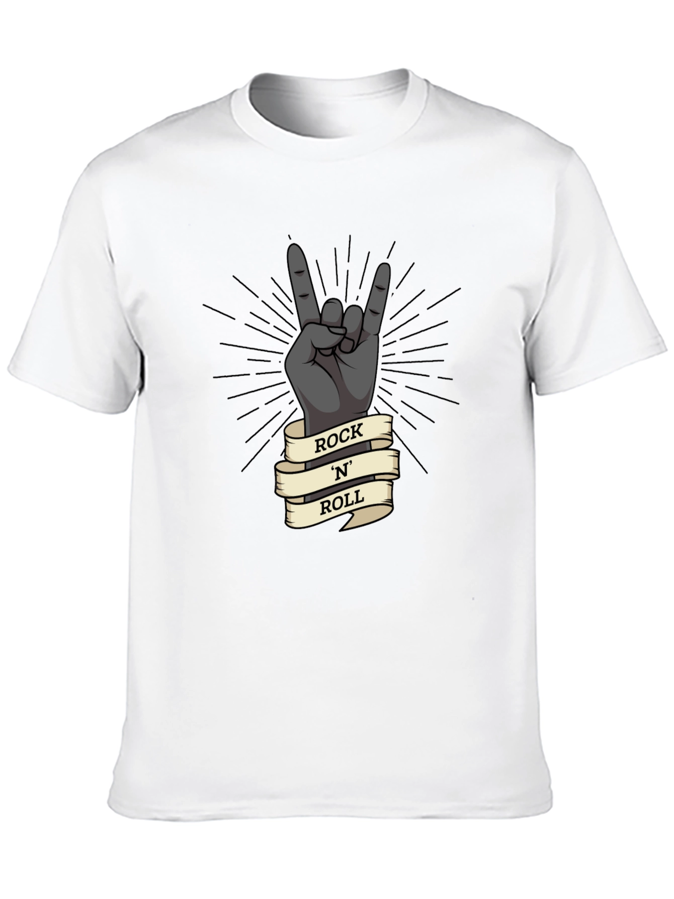 Black Rock 'N' Roll Hand Gesture Graphic T-Shirt view 10