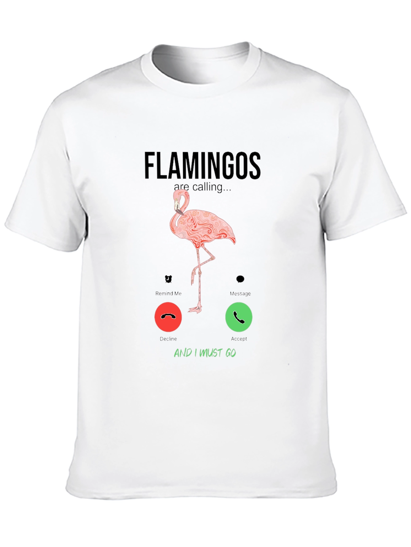 Black Flamingo Calling Graphic T-Shirt view 10