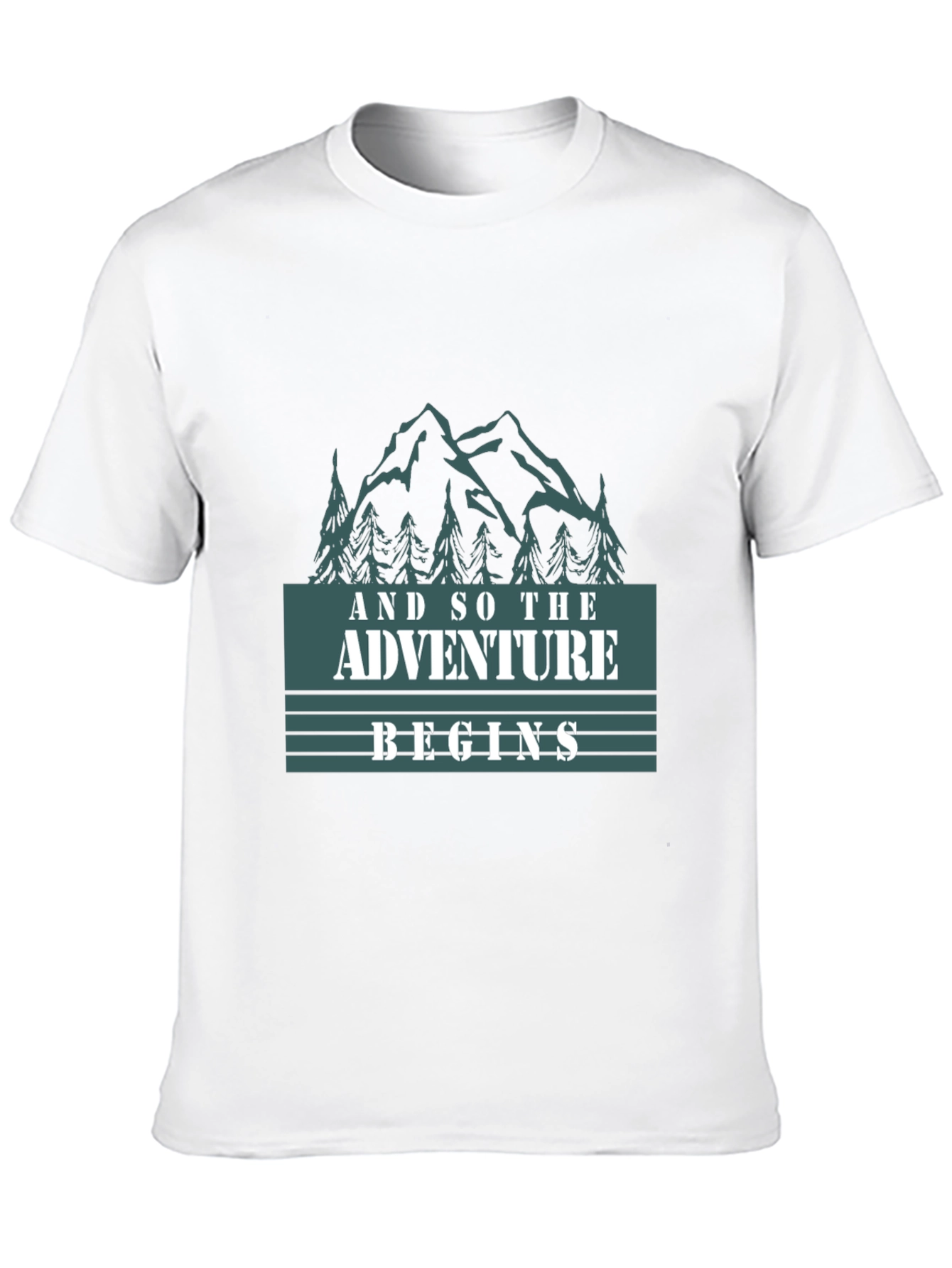 Black Adventure Begins Graphic Tee - Black Cotton T-Shirt view 10
