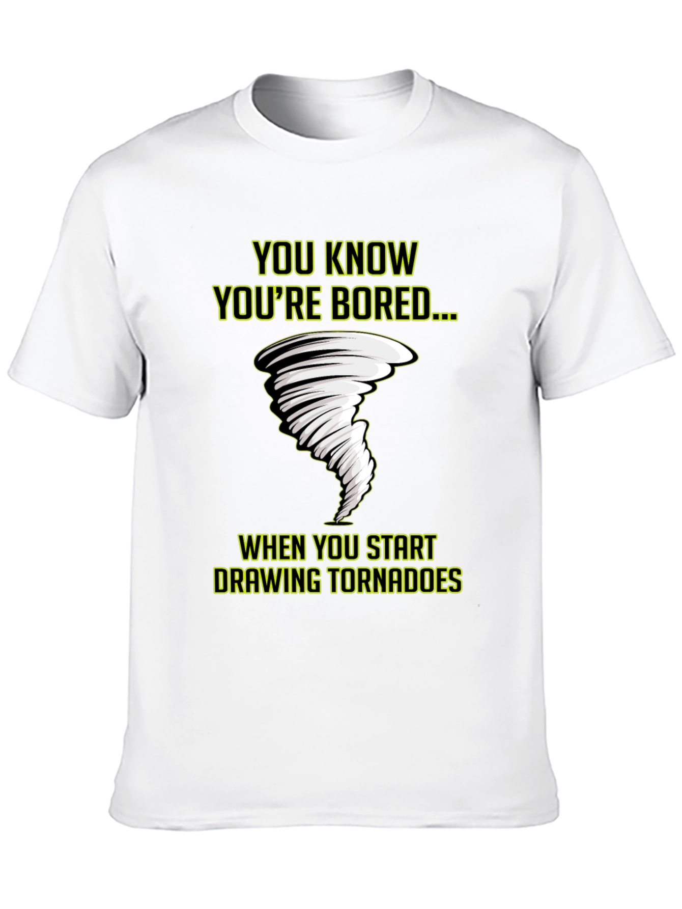 Black Bored Tornado T-Shirt - Funny Graphic Tee view 10