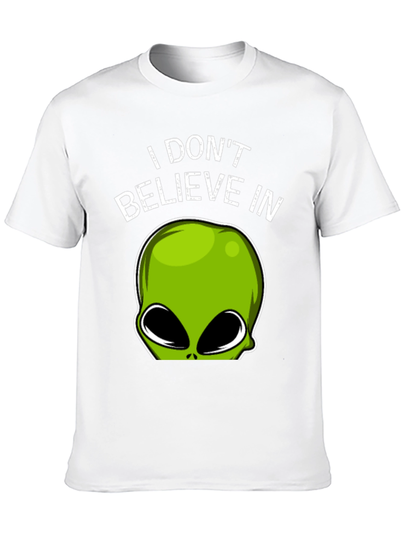 Black Alien Believer T-Shirt - Funny Graphic Tee view 10