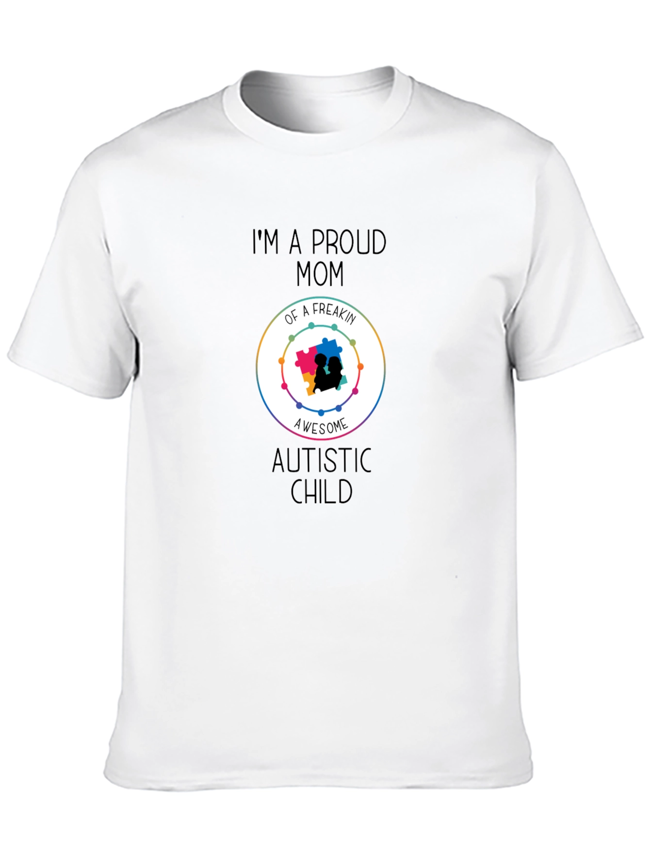 Black Proud Mom of Awesome Autistic Child T-Shirt view 10