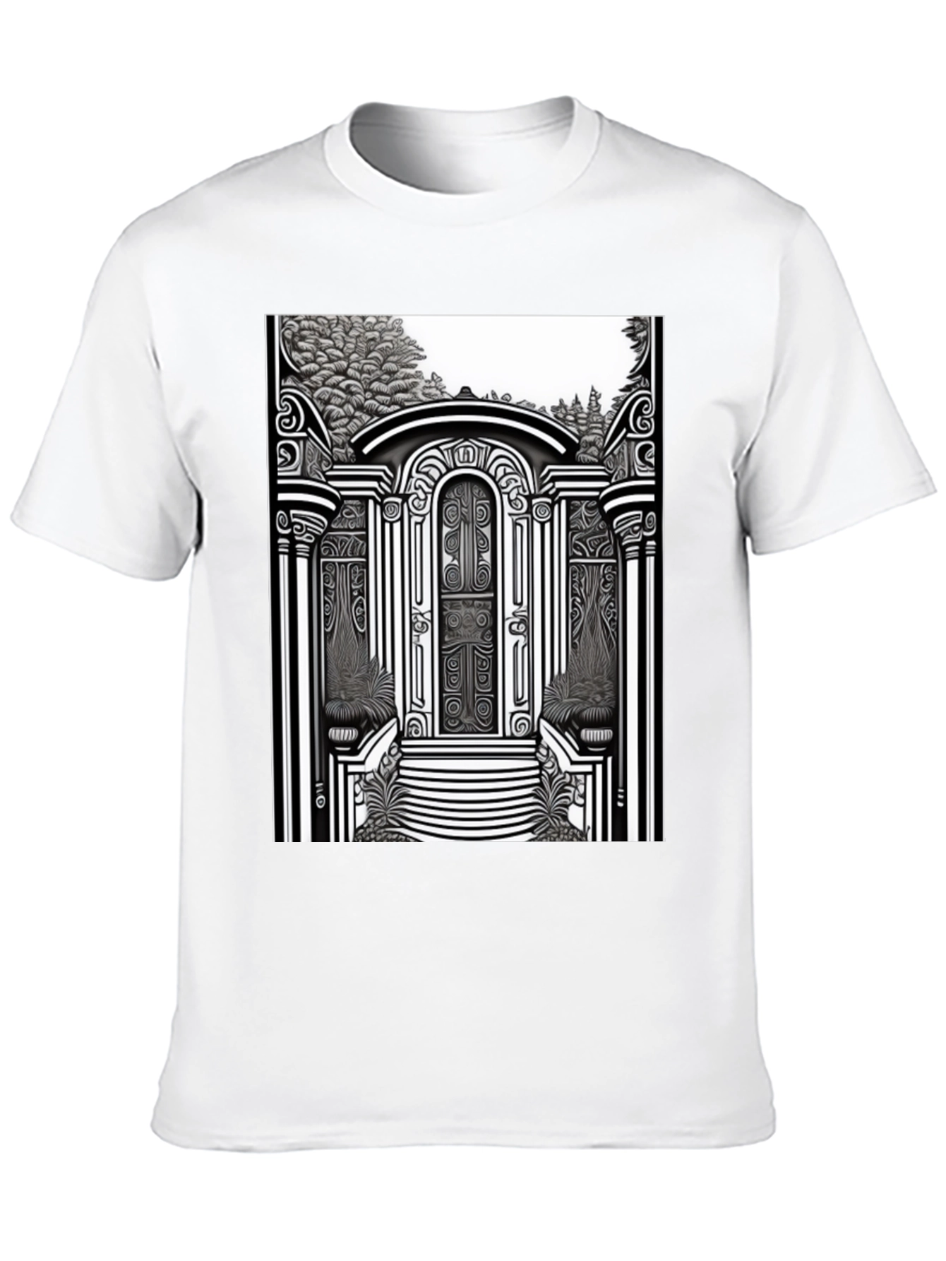 Black Ornate Gateway Graphic T-Shirt view 10