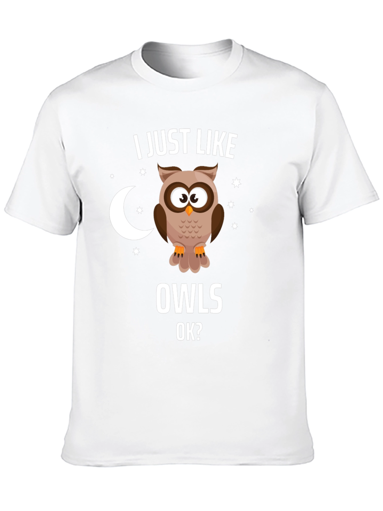 Black I Just Like Owls OK? Graphic T-Shirt view 10