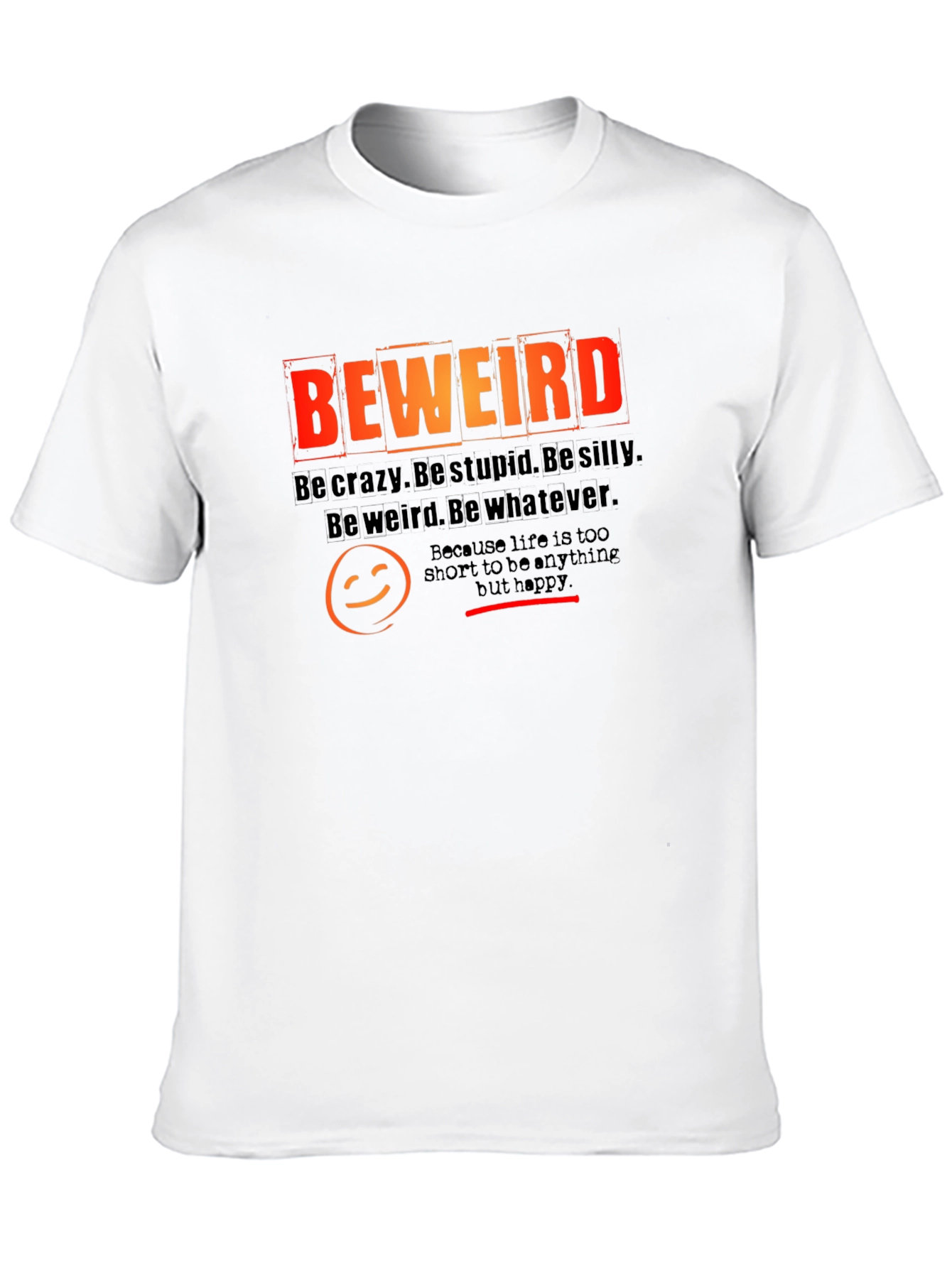 Black Be Weird Graphic Tee - Black Cotton T-Shirt view 10