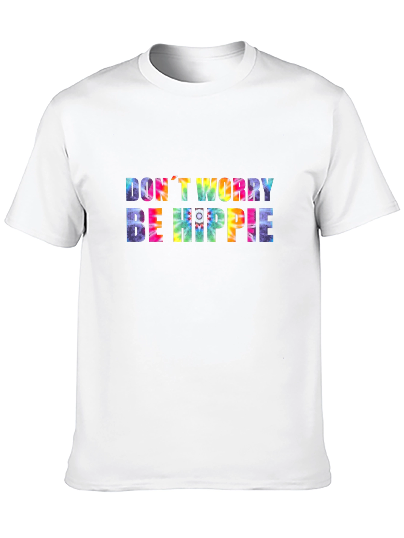 Black Don't Worry Be Hippie Tie-Dye Graphic Tee view 10