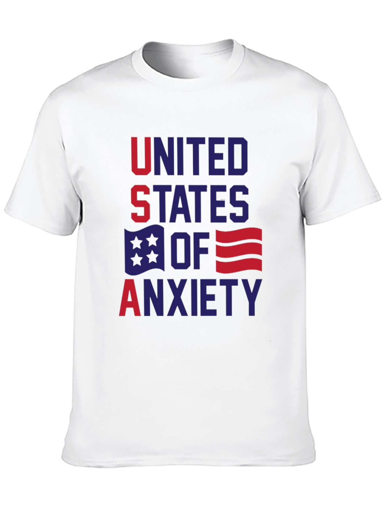 Black United States of Anxiety Graphic T-Shirt view 10