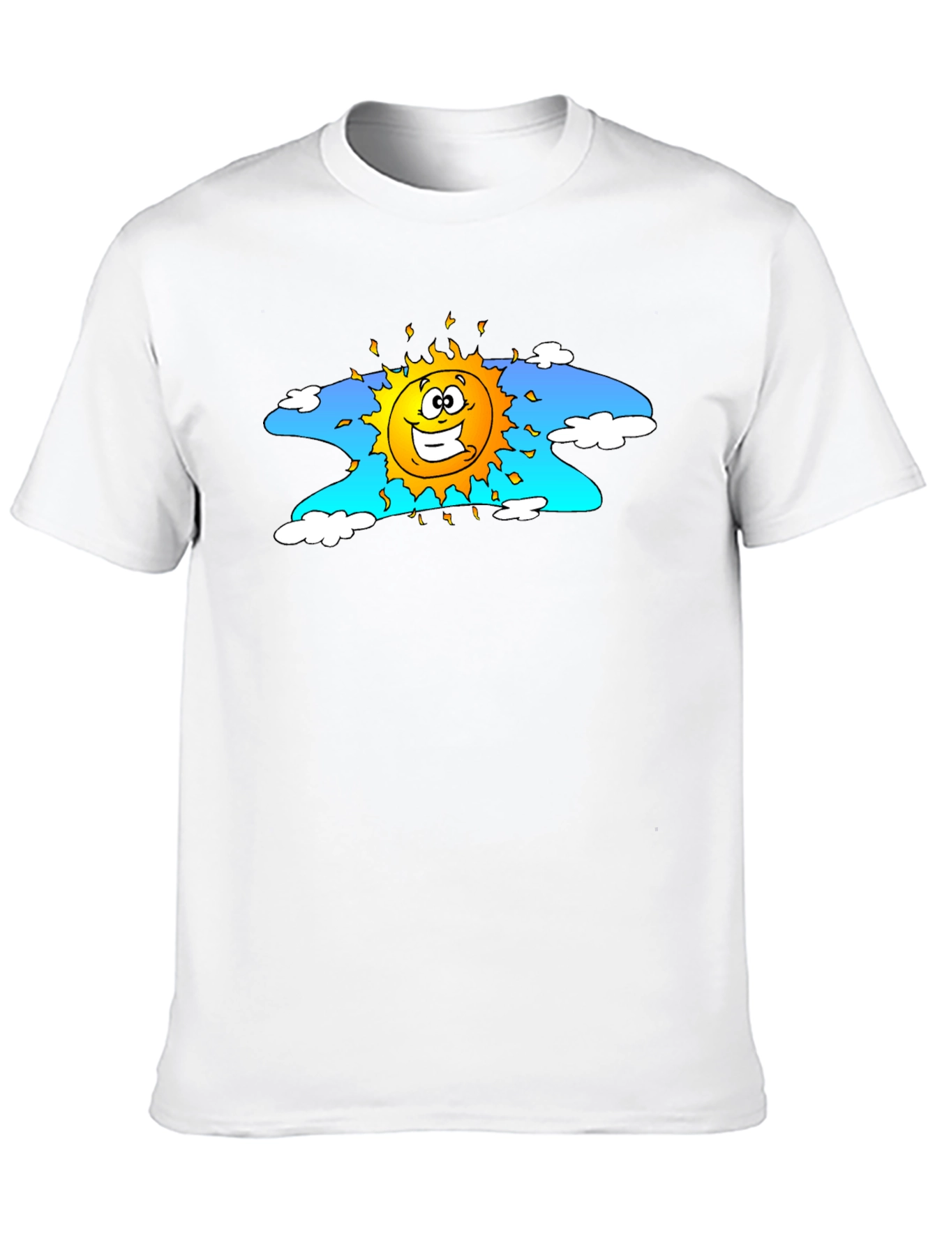 Black Happy Sun Graphic Tee - Black Cotton T-Shirt view 10
