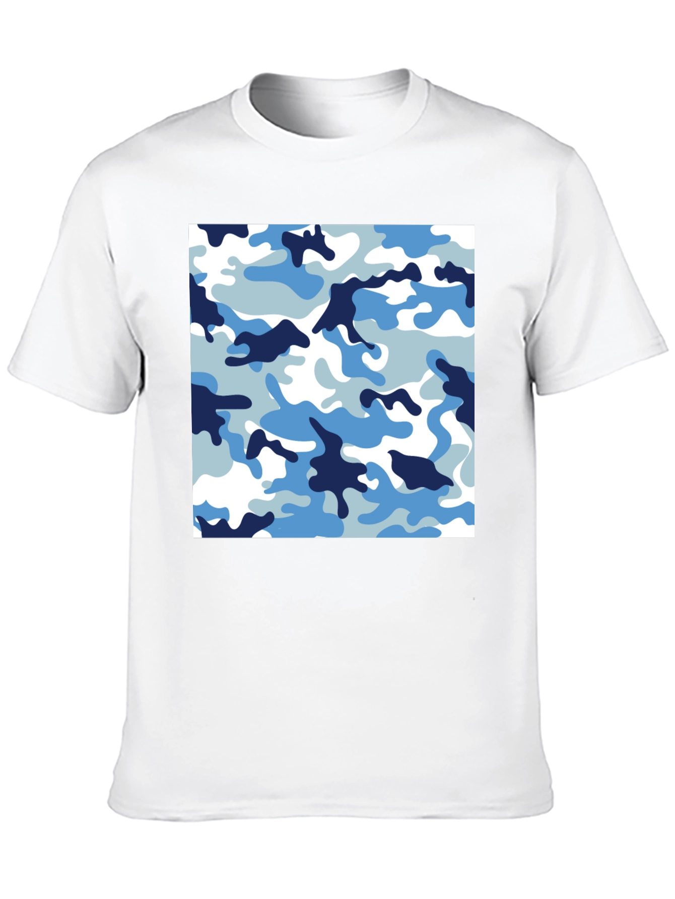 Black Blue Camo Crew Neck T-Shirt view 10