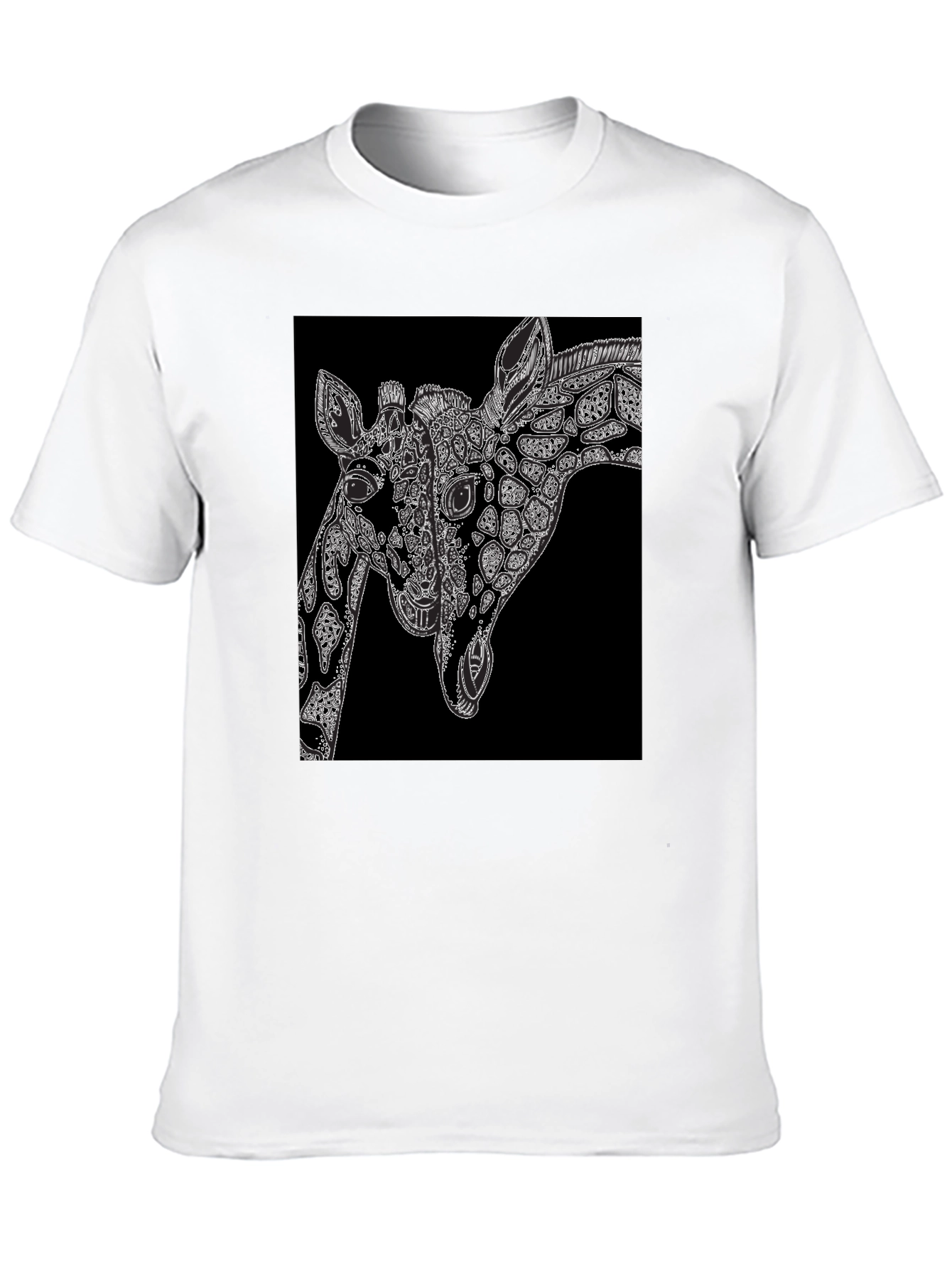Black Giraffe Art Black T-Shirt - Unique Graphic Tee view 10
