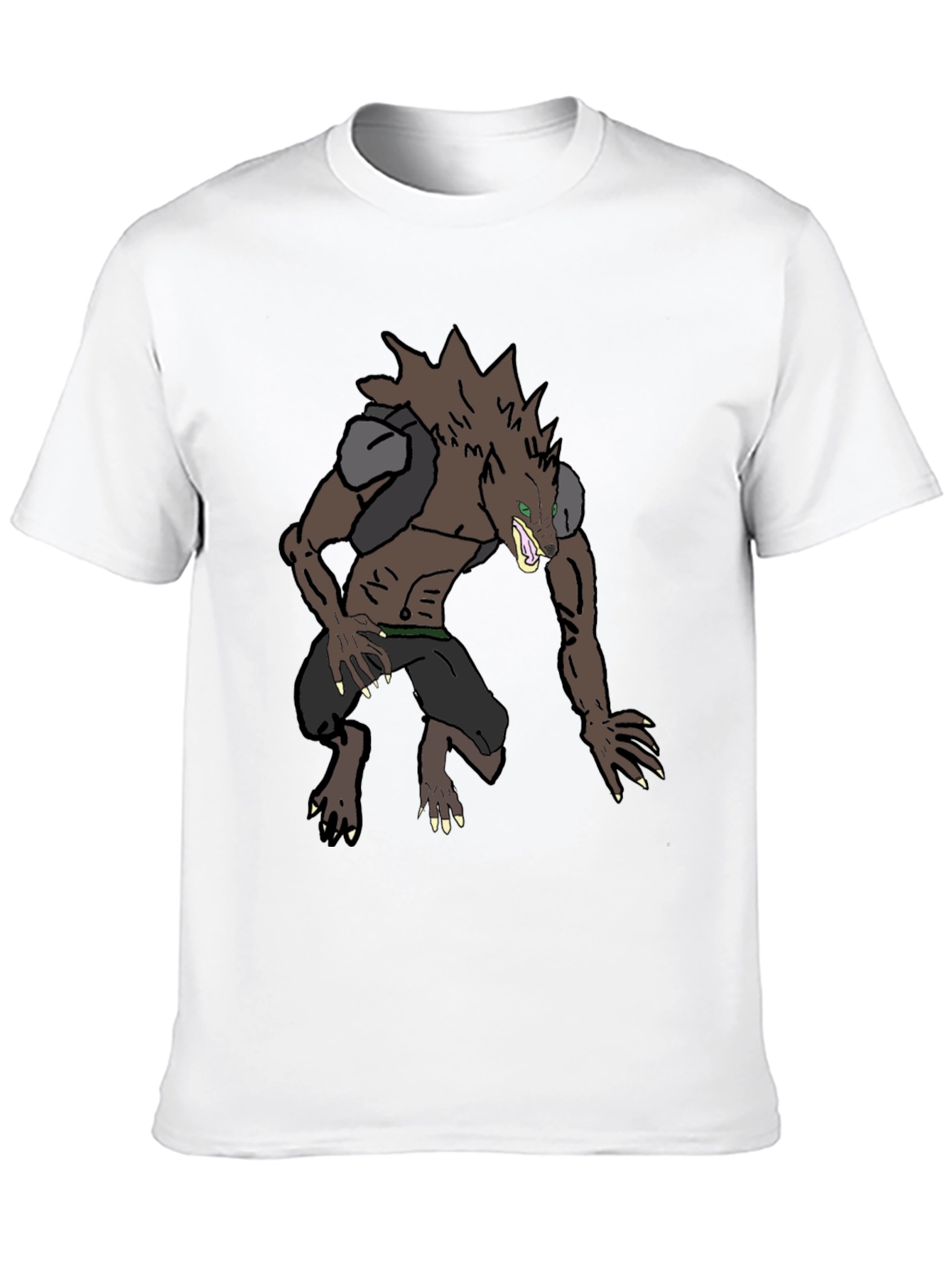 Black Werewolf Graphic Tee - Black Cotton Blend Shirt view 10
