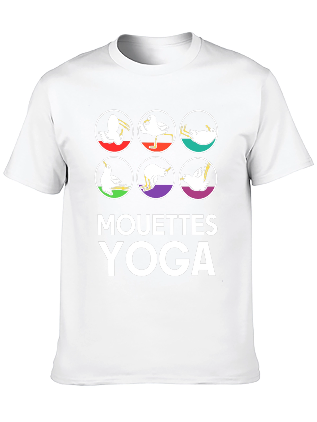 Black Mouettes Yoga Graphic T-Shirt - Bird Pose Tee view 10