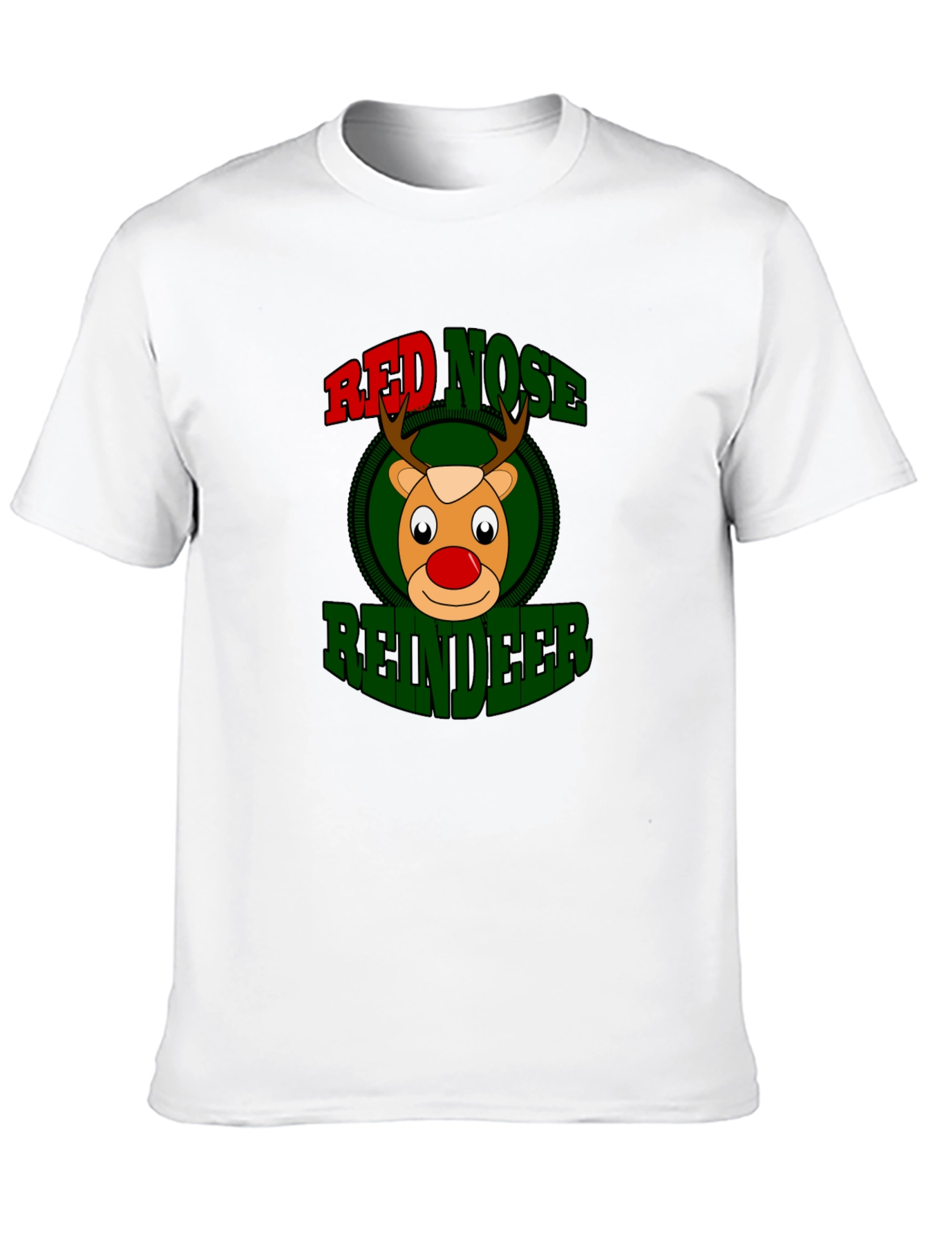 Black Red Nose Reindeer Graphic Tee - Christmas Holiday view 10