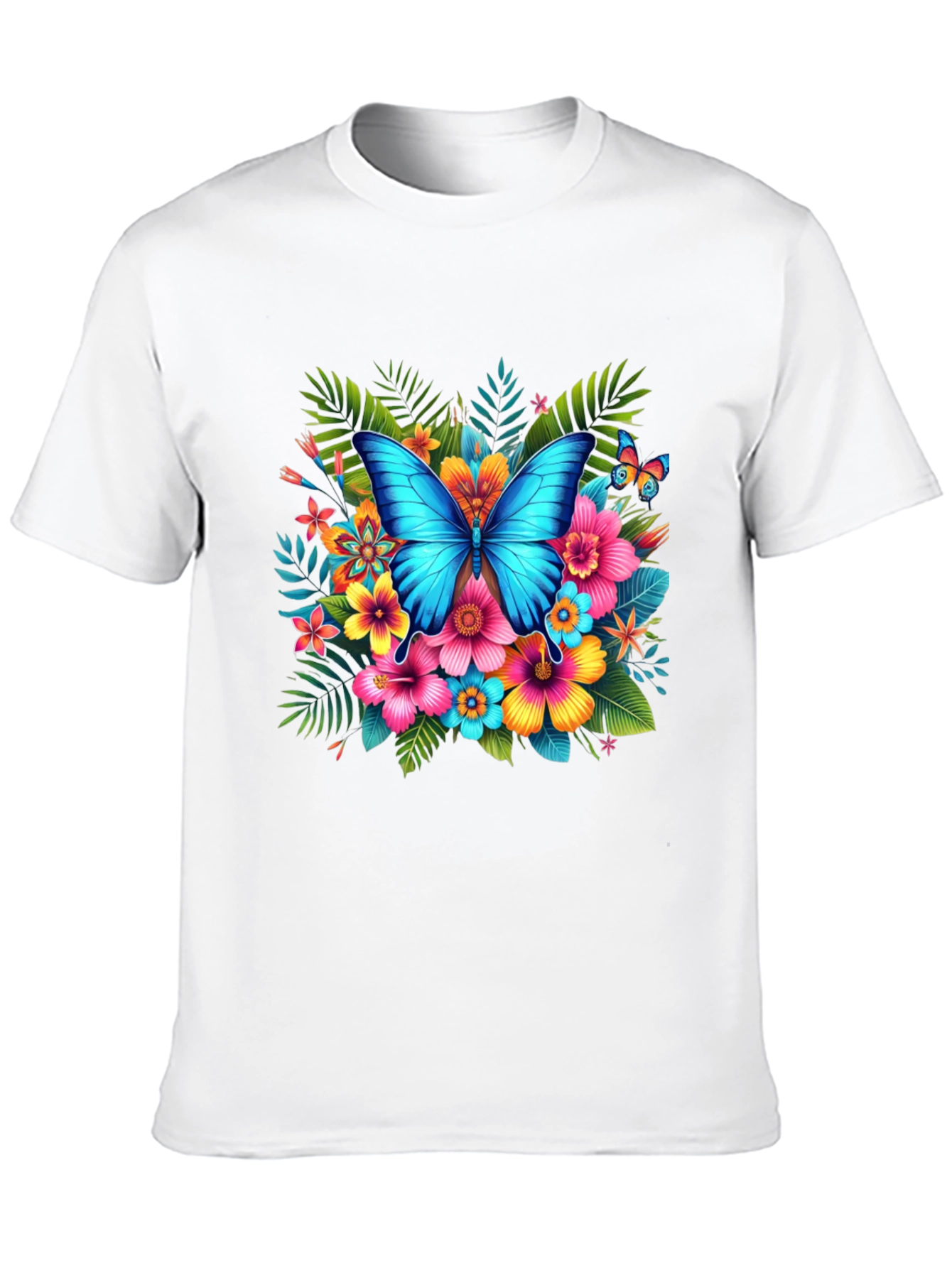 Black Butterfly Floral Black T-Shirt view 10