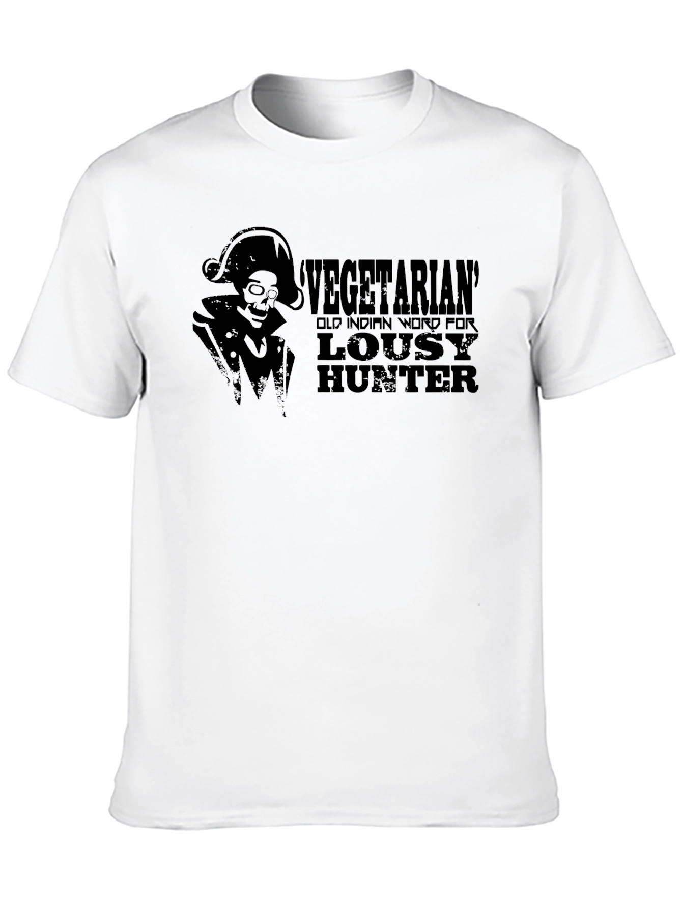 Black Vegetarian Lousy Hunter Funny T-Shirt view 10