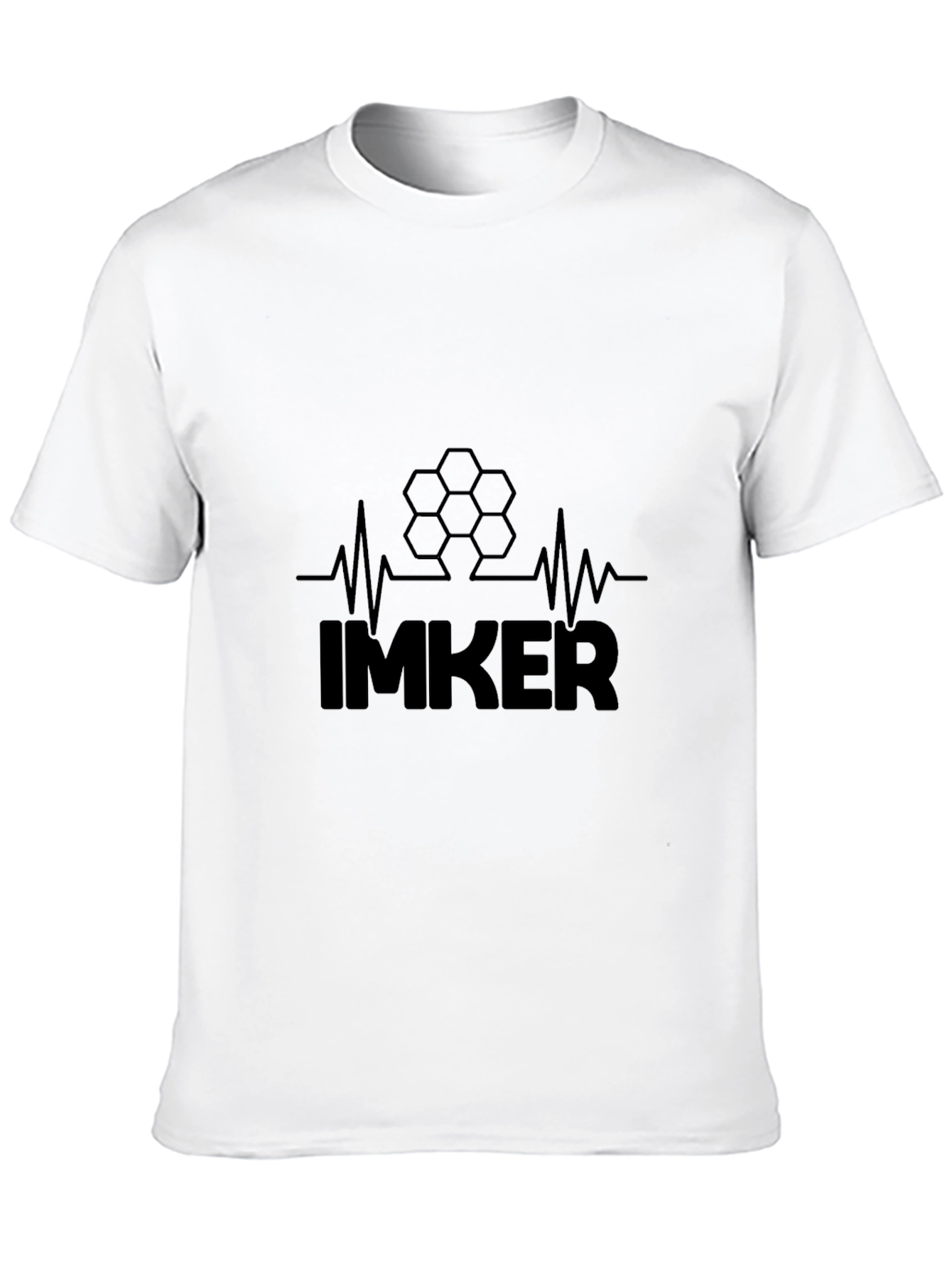 Black Beekeeper Heartbeat T-Shirt - Imker Honeycomb Design view 10