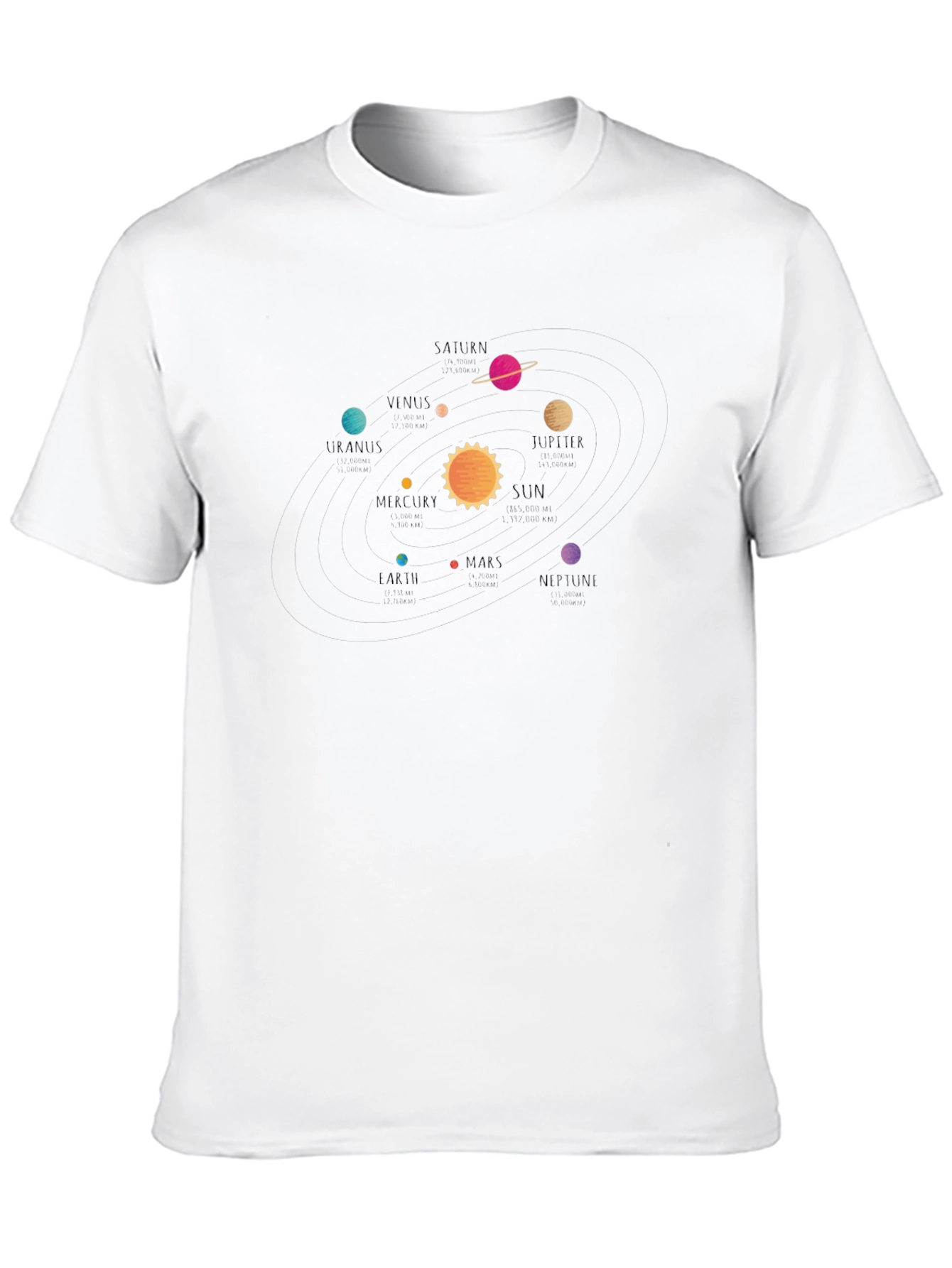 Black Solar System Graphic T-Shirt - Astronomy Tee view 10