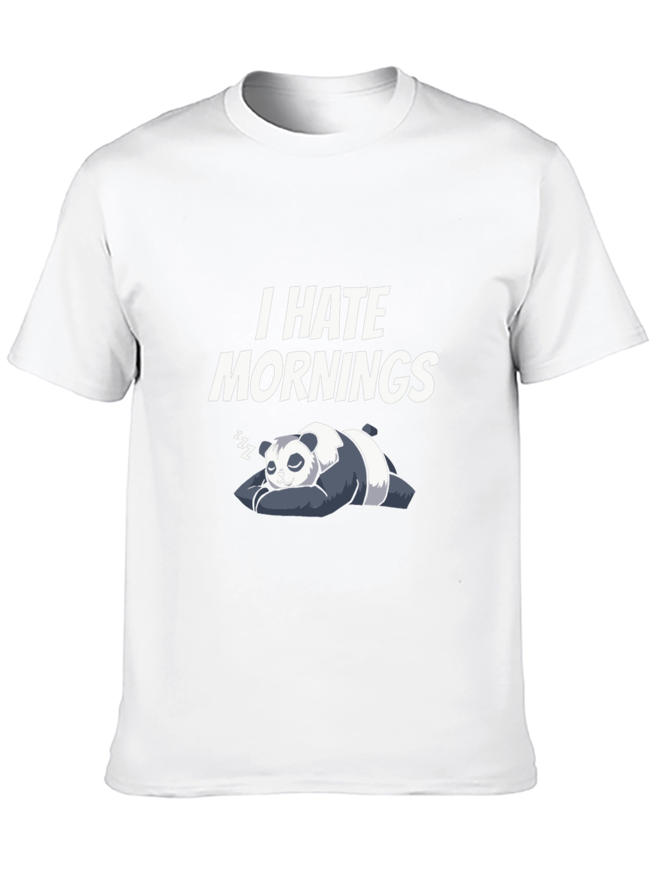 Black I Hate Mornings Panda T-Shirt view 10