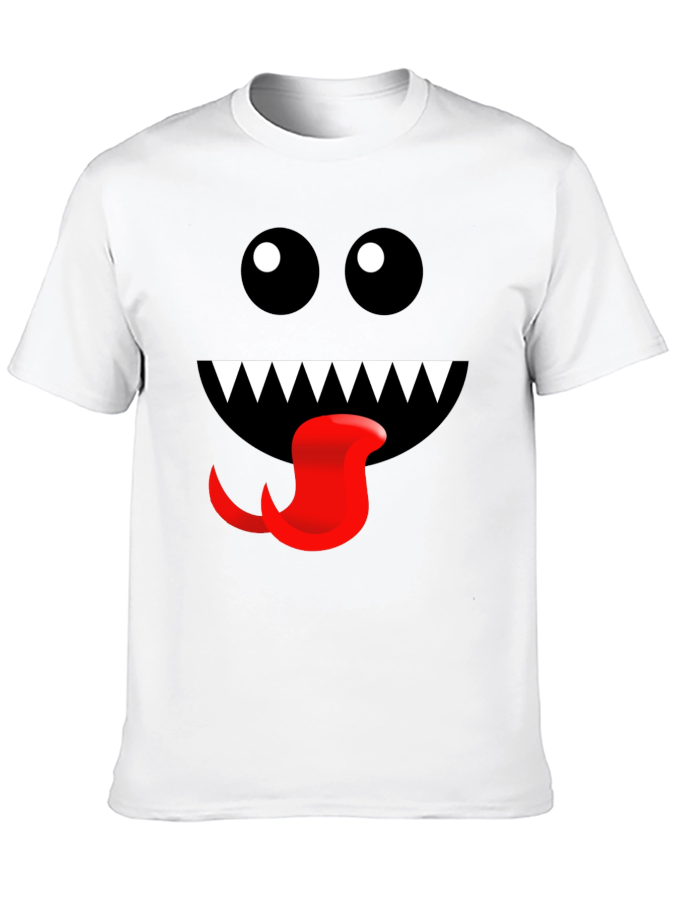 Black Monster Face Graphic Tee - Fun Black T-Shirt view 10