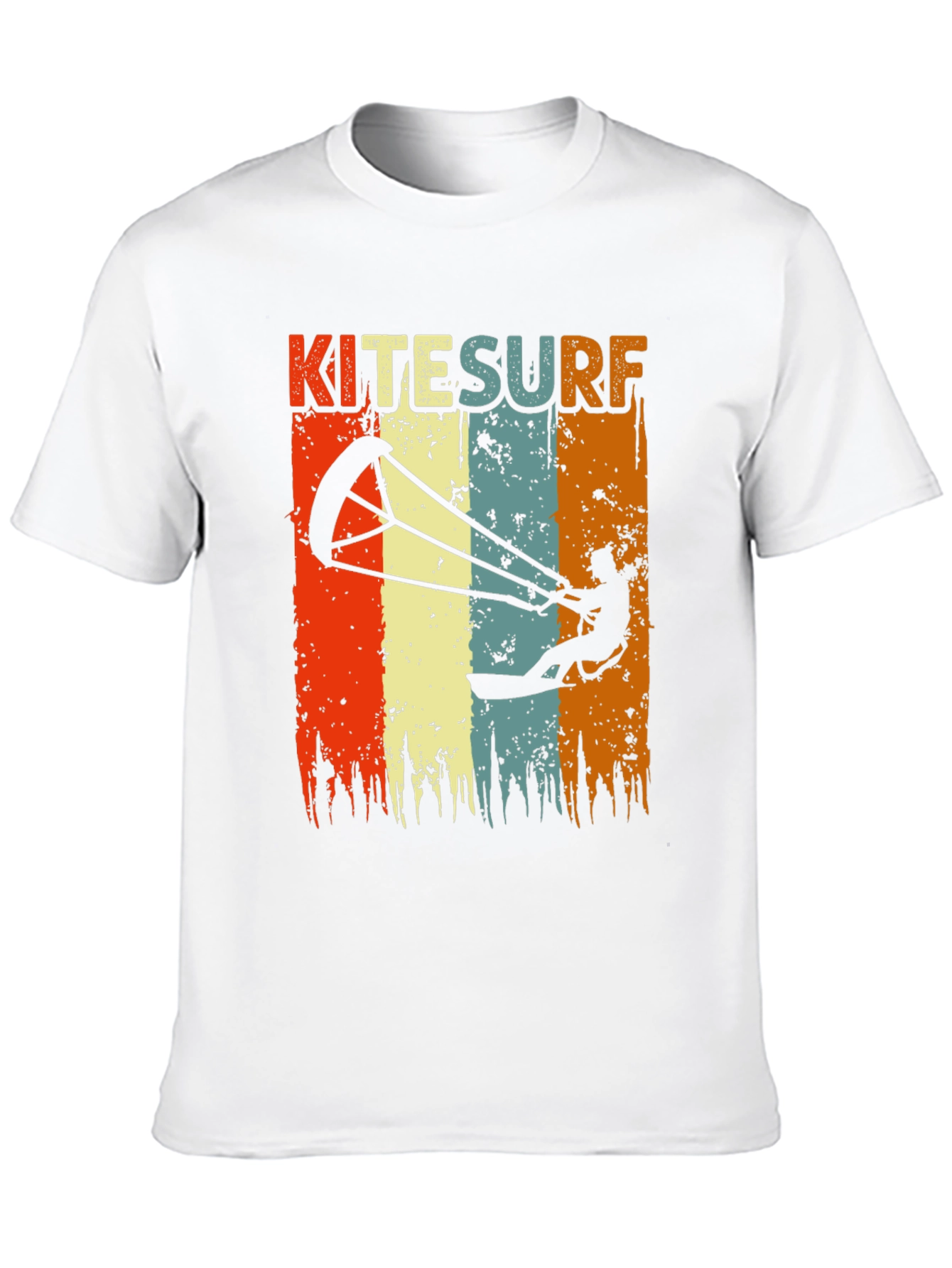 Black Kitesurf Retro Graphic T-Shirt | Vintage Style Surfing Tee view 10
