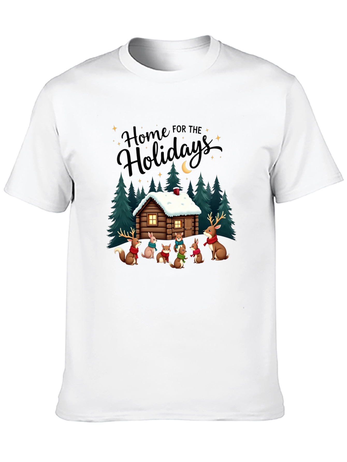Black Home for the Holidays Cabin Crew T-Shirt view 10