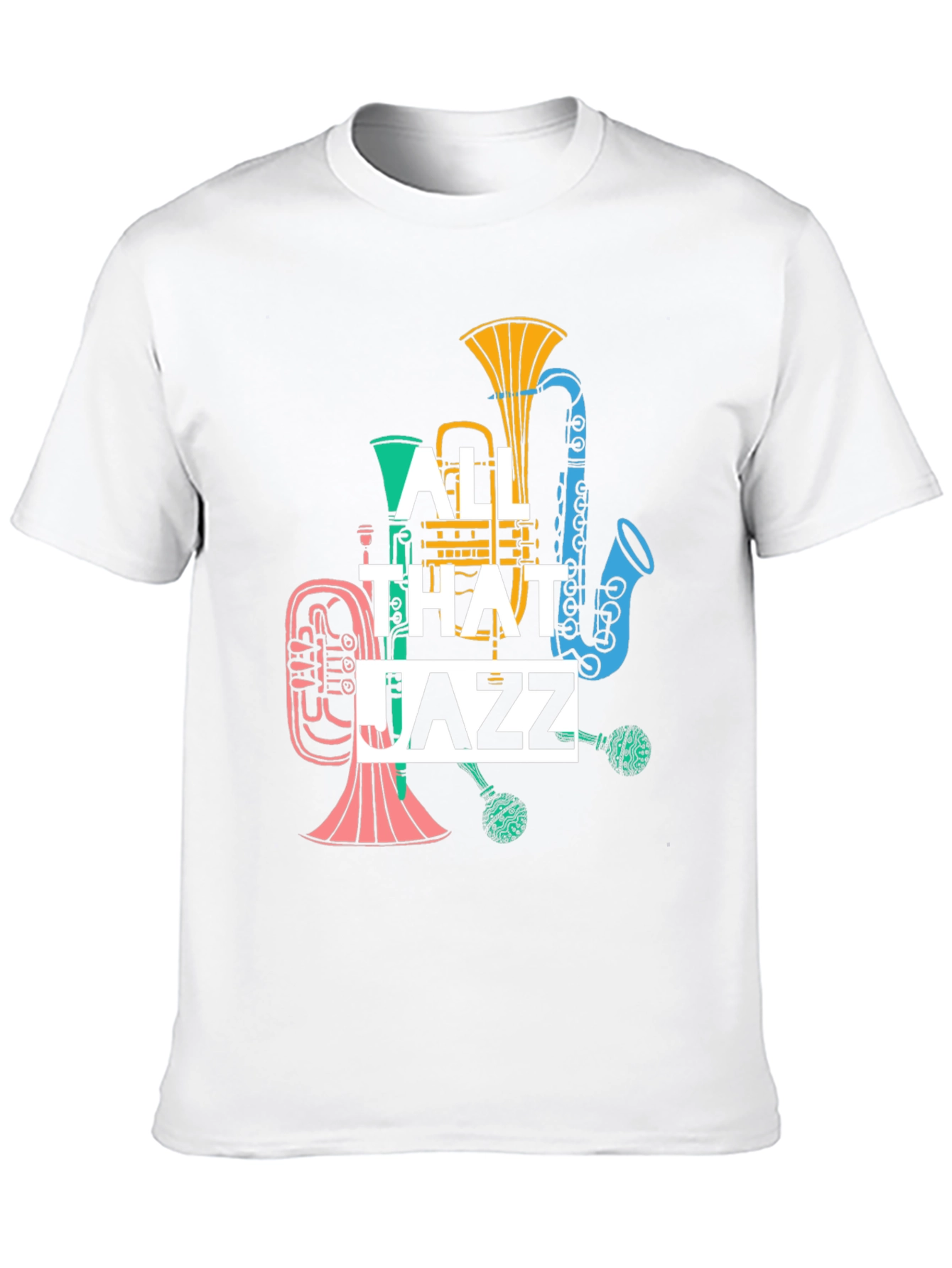 Black All That Jazz Graphic T-Shirt - Musical Instrument Design view 10