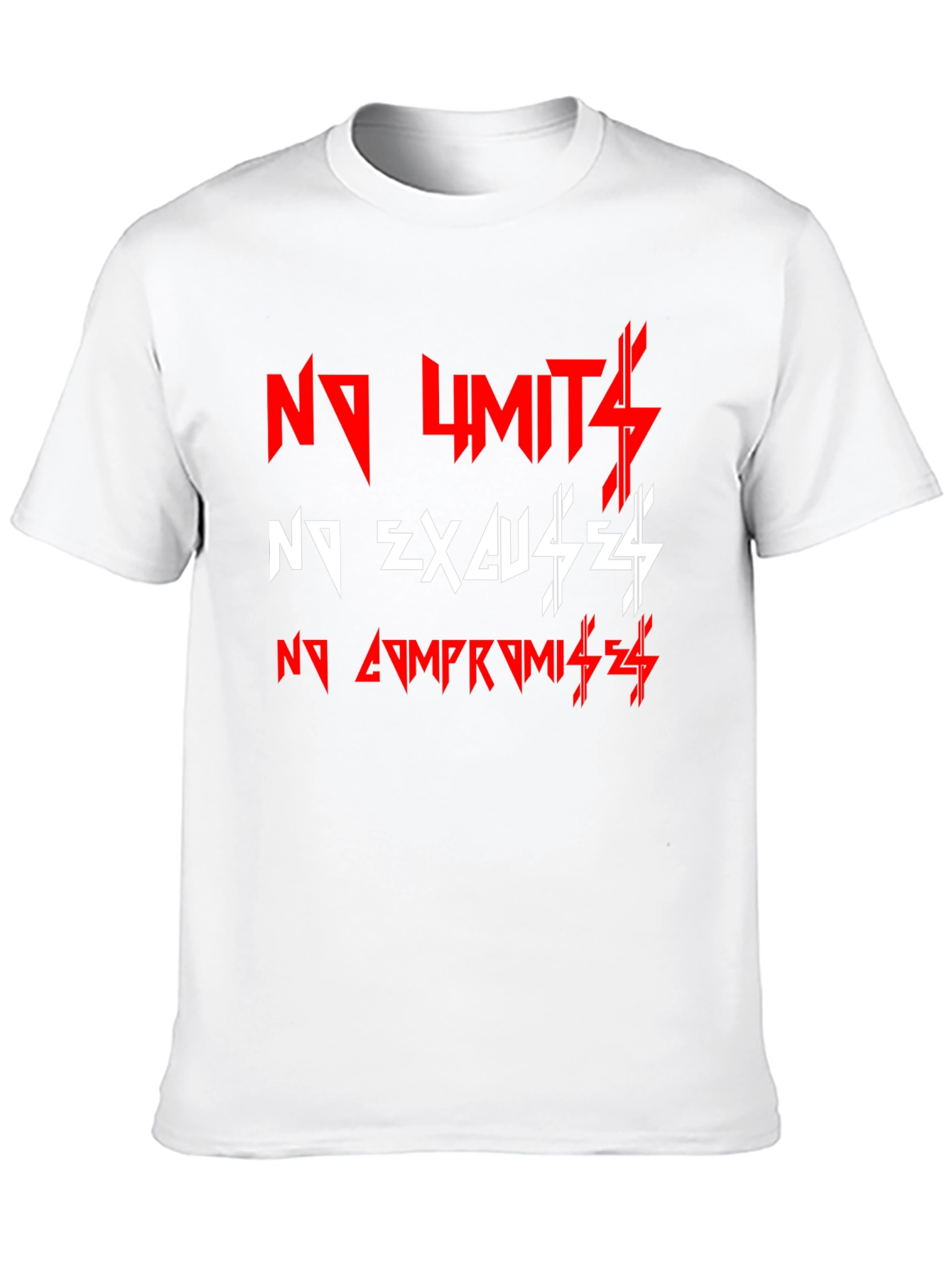 Black Motivational Black T-Shirt: No Limits, No Excuses! view 10