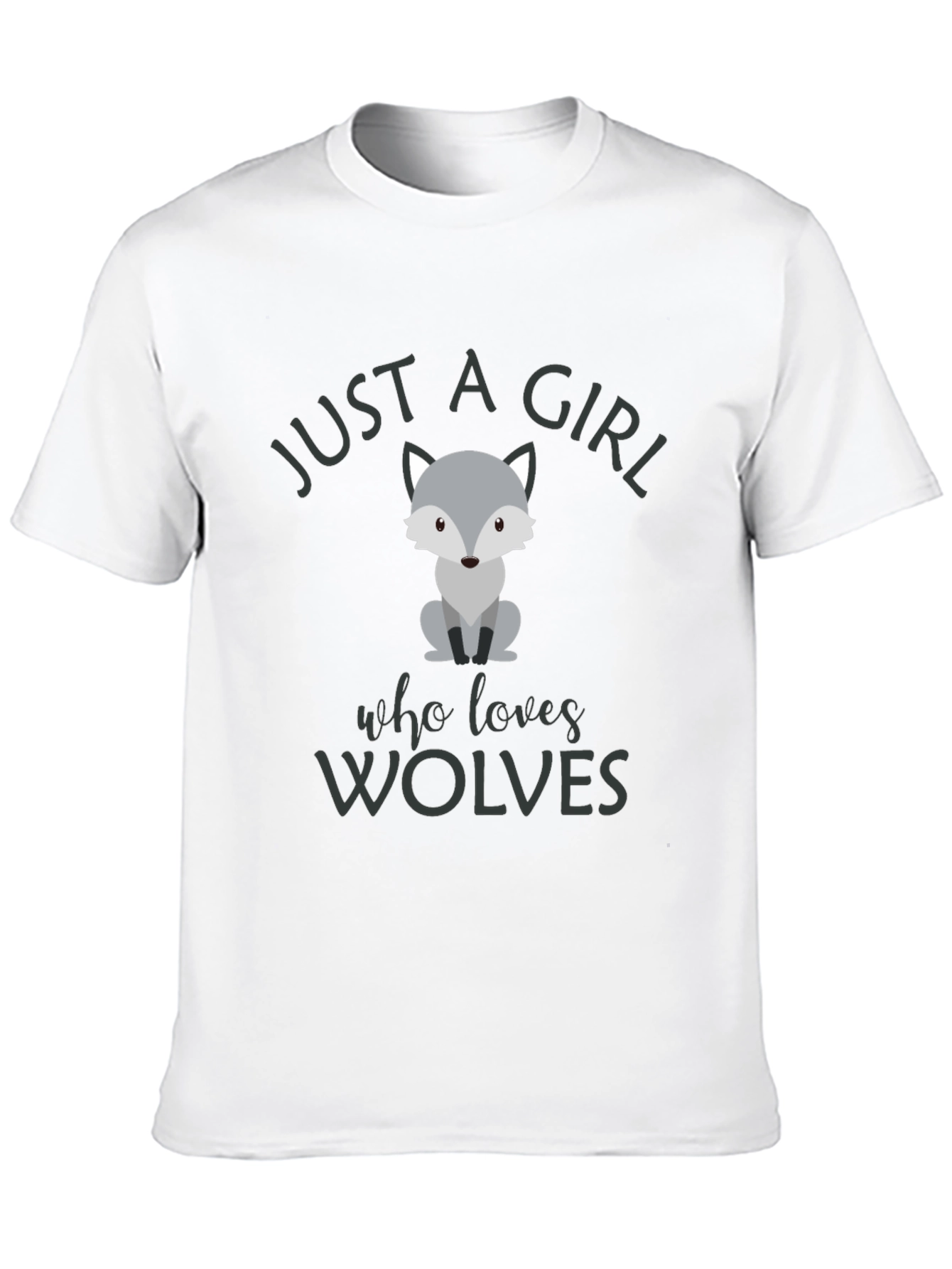 Black Wolf Lover T-Shirt - Just a Girl Who Loves Wolves view 10