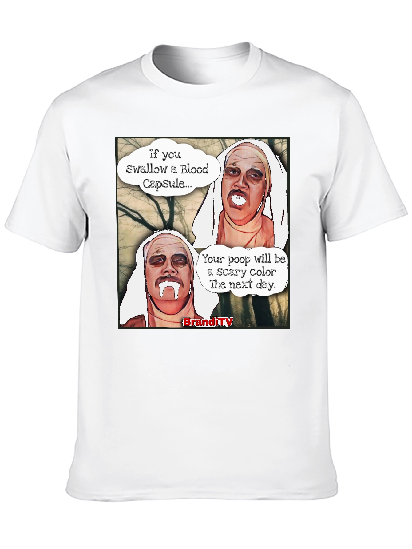 Black Scary Color Poop Men's Black T-Shirt view 10